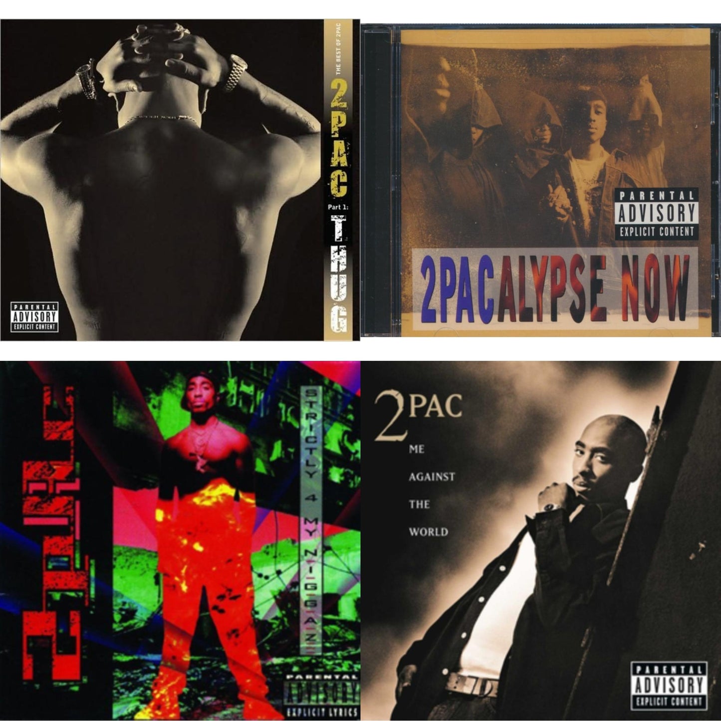 This is a 4 CD SKU bundle.
1.This CD is brand new.Format: CDMusic Style: GangstaThis item's title is: 2Pacalypse NowArtist: 2PacLabel: Interscope RecordsBarcode: 012414163325Release Date: 7/18/2011
2.This CD is brand new.