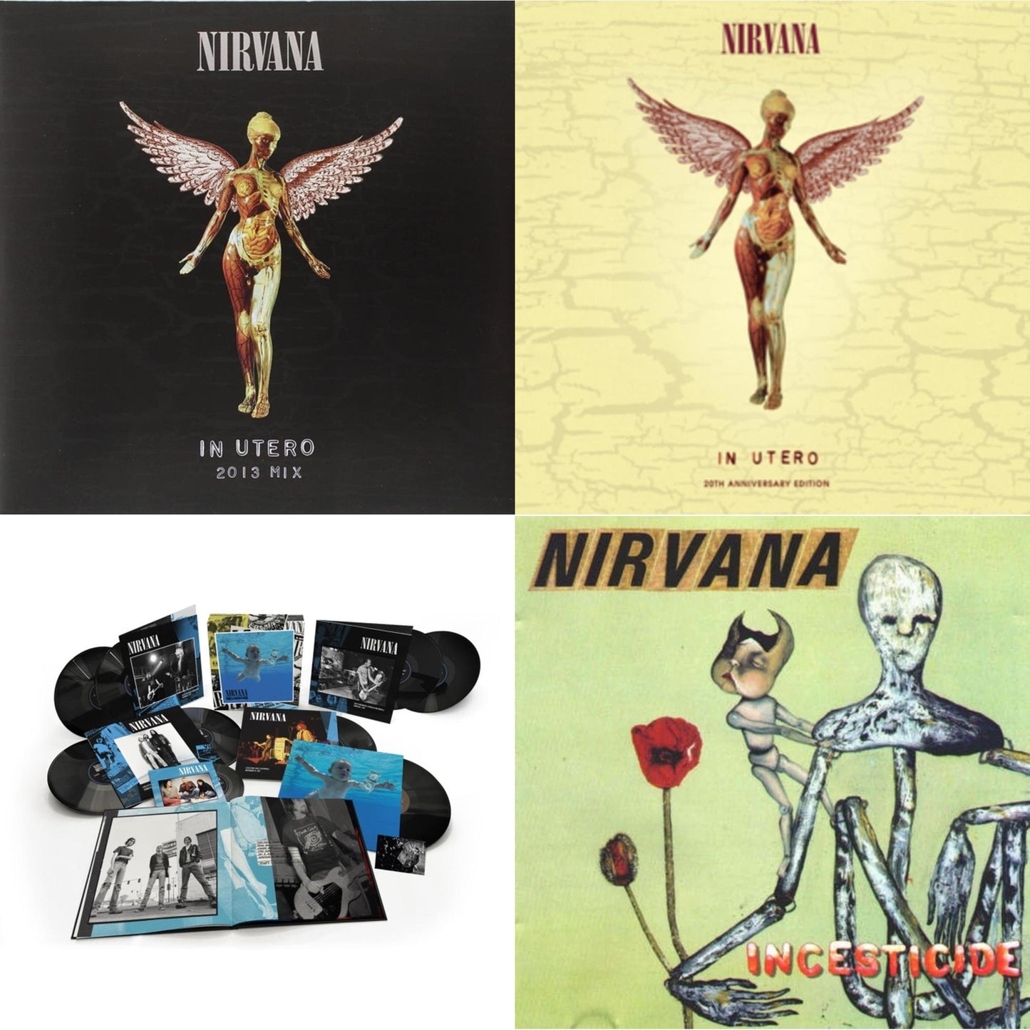 This is a 4 LP Vinyl SKU bundle.
1.This LP Vinyl is brand new.Format: LP VinylMusic Style: Alternative RockThis item's title is: Nevermind (30Th Anniversary/Super Deluxe/8LP/7Inch)Artist: NirvanaLabel: GEFFENBarcode: 602435979861Release Date: 5/27/2022
2.This LP Vinyl is brand new.