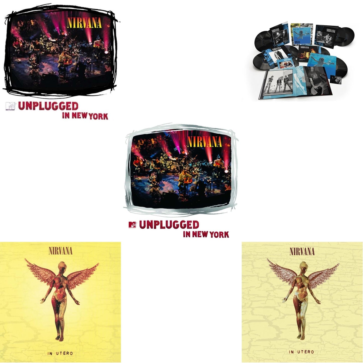 This is a 5 LP Vinyl SKU bundle.
1.This LP Vinyl is brand new.Format: LP VinylMusic Style: Alternative RockThis item's title is: Nevermind (30Th Anniversary/Super Deluxe/8LP/7Inch)Artist: NirvanaLabel: GEFFENBarcode: 602435979861Release Date: 5/27/2022
2.This LP Vinyl is brand new.