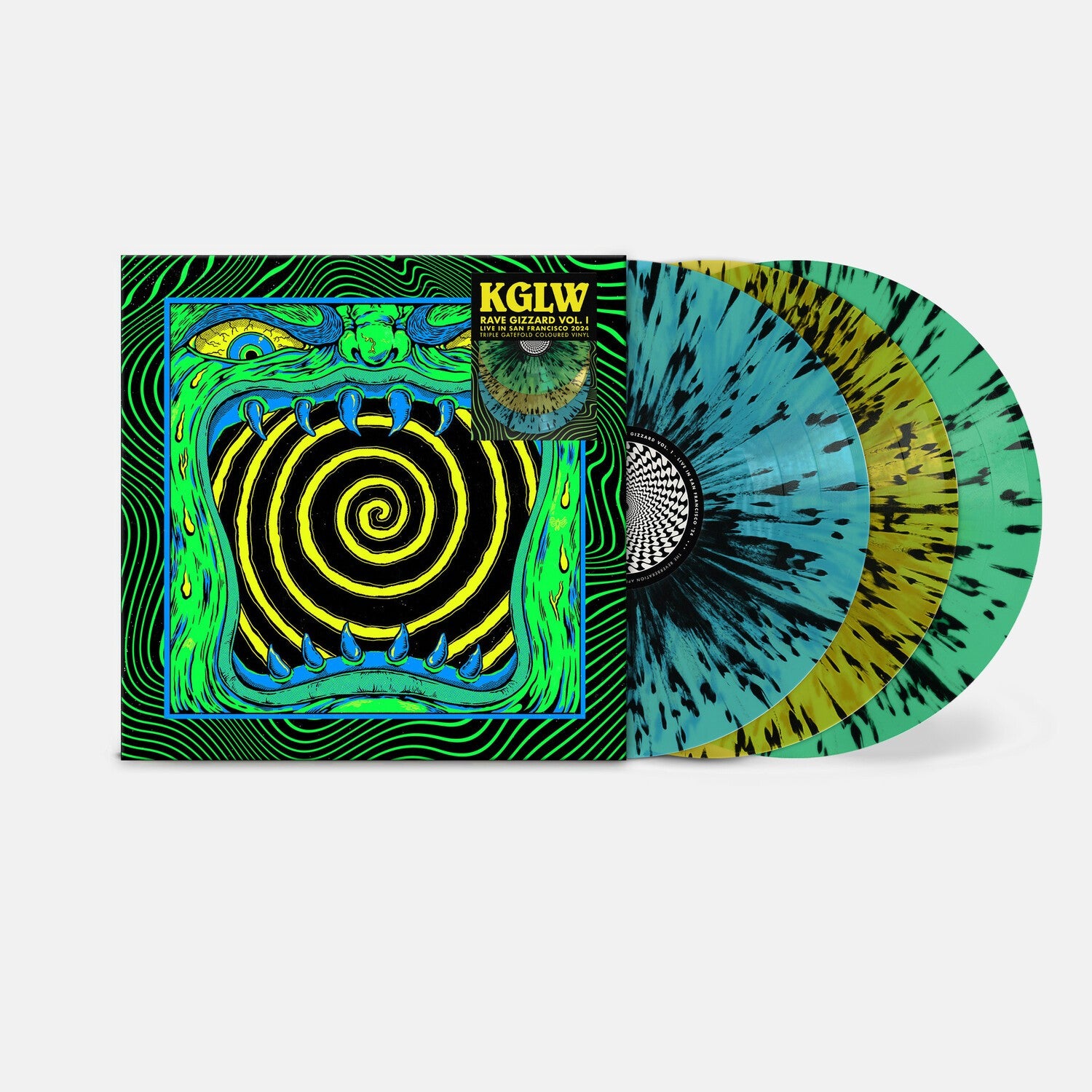 Rave Gizzard - Live In San Francisco '24 (3LP/Splatter Vinyl) & King Gizzard - Live In Las Vegas 24 (Splatter LP Vinyl) & Live In Brussels '19 (140G/3LP)