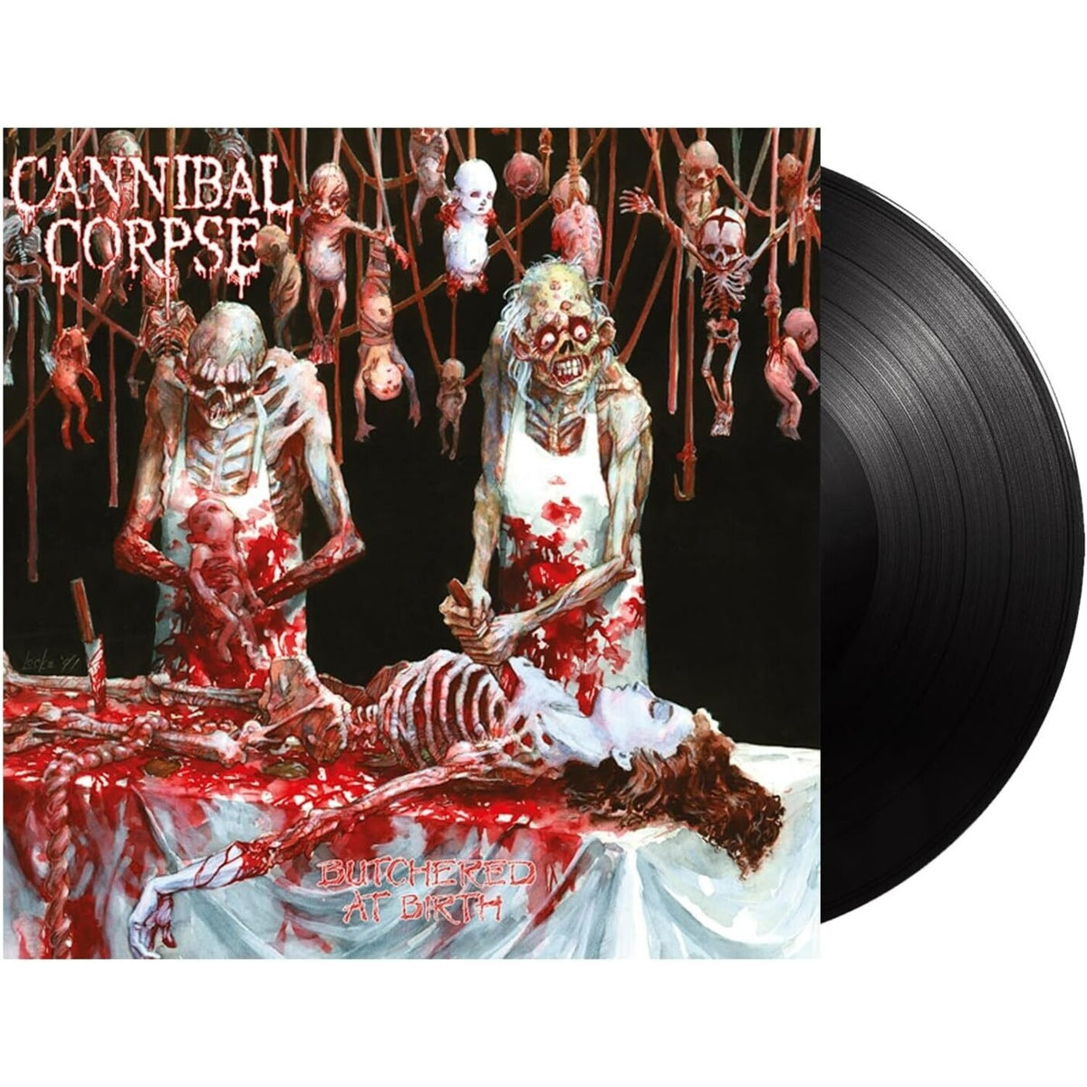 Butchered At Birth & Hammer Smashed Face (Clear W/ Red Splatter LP Vinyl)