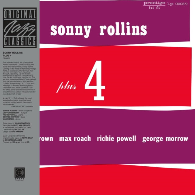 Volume 1 (Blue Note Classic LP Vinyl Edition/180G) & Saxophone Colossus & Sonny Rollins & The Contemporary Leaders (Contemporary Records Acoustic Sounds Series) (180G) & Plus 4 (Original Jazz Classics Series) (180G)