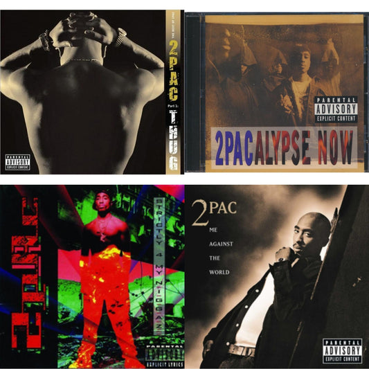 This is a 4 CD SKU bundle.
1.This CD is brand new.Format: CDMusic Style: GangstaThis item's title is: 2Pacalypse NowArtist: 2PacLabel: Interscope RecordsBarcode: 012414163325Release Date: 7/18/2011
2.This CD is brand new.