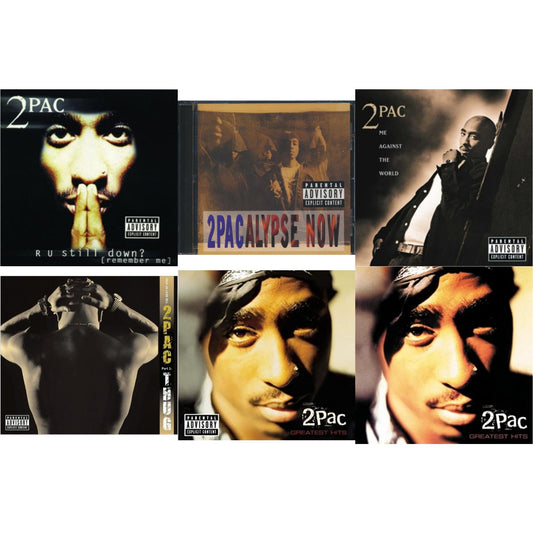 This is a 6 CD SKU bundle.
1.This CD is brand new.Format: CDMusic Style: GangstaThis item's title is: R U Still DownArtist: 2PacLabel: INTERSCOPEBarcode: 012414162823Release Date: 7/18/2011
2.This CD is brand new.