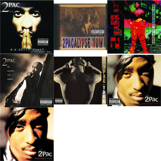 This is a 7 CD SKU bundle.
1.This CD is brand new.Format: CDMusic Style: GangstaThis item's title is: R U Still DownArtist: 2PacLabel: INTERSCOPEBarcode: 012414162823Release Date: 7/18/2011
2.This CD is brand new.