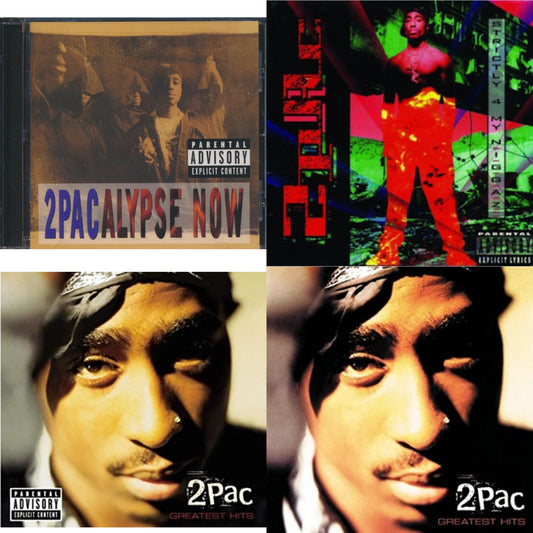 This is a 4 CD SKU bundle.
1.This CD is brand new.Format: CDMusic Style: GangstaThis item's title is: 2Pacalypse NowArtist: 2PacLabel: Interscope RecordsBarcode: 012414163325Release Date: 7/18/2011
2.This CD is brand new.