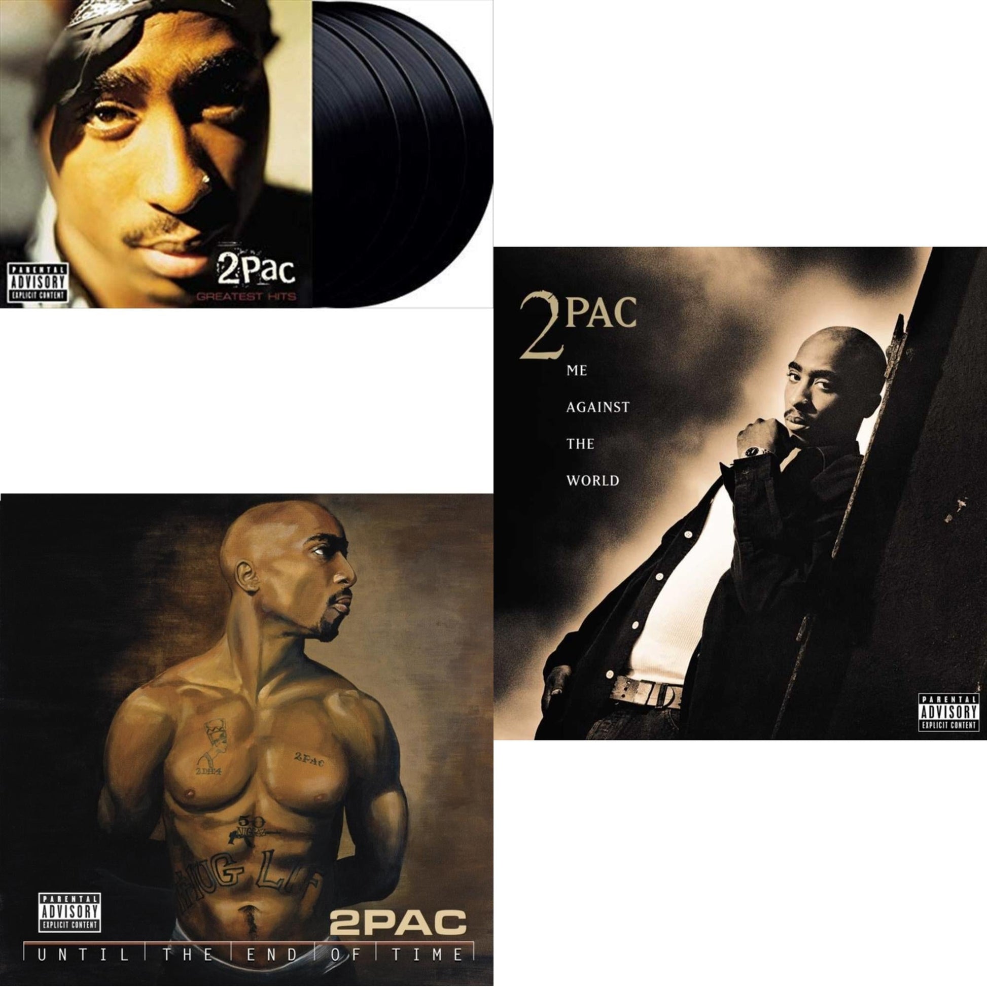 This is a 3 LP Vinyl SKU bundle.
1.This LP Vinyl is brand new.Format: LP VinylMusic Style: GangstaThis item's title is: Greatest HitsArtist: 2PacLabel: INTERSCOPEBarcode: 602567965411Release Date: 11/9/2018
2.This LP Vinyl is brand new.