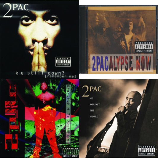 This is a 4 CD SKU bundle.
1.This CD is brand new.Format: CDMusic Style: GangstaThis item's title is: R U Still DownArtist: 2PacLabel: INTERSCOPEBarcode: 012414162823Release Date: 7/18/2011
2.This CD is brand new.