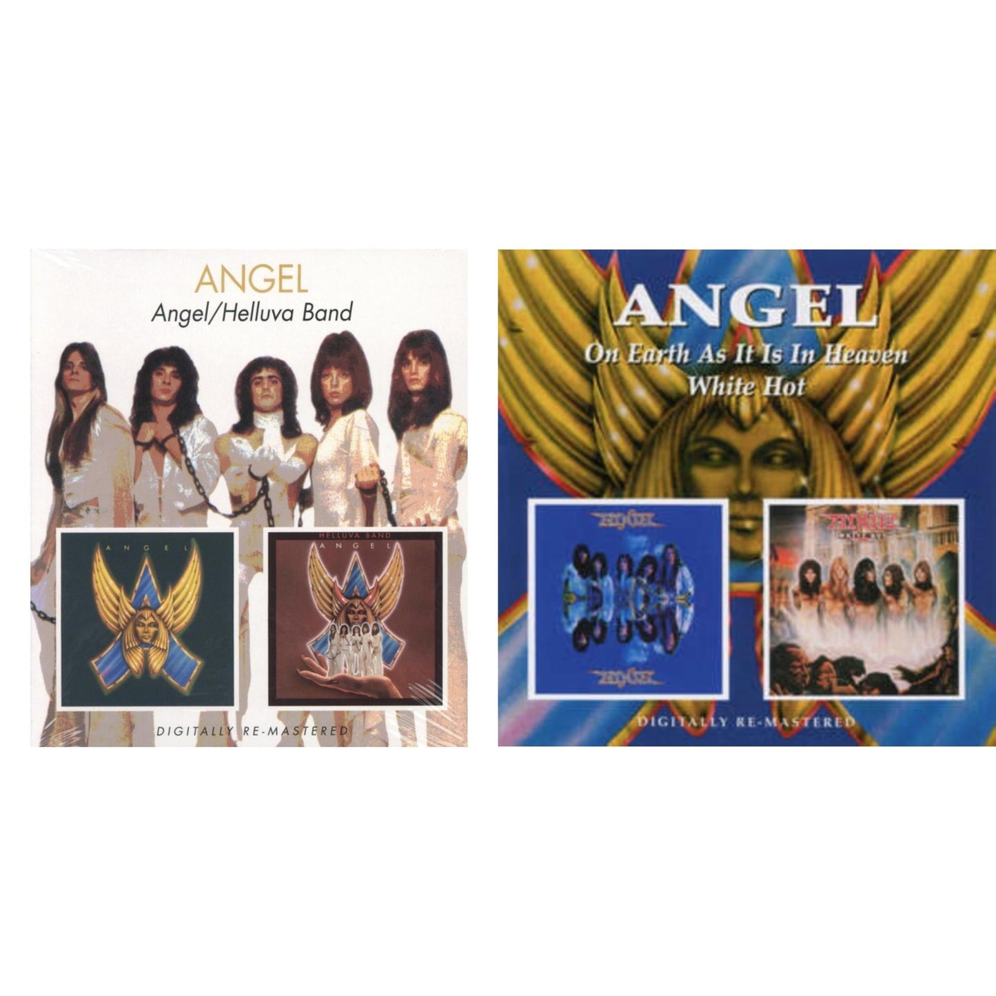 This is a 2 CD SKU bundle.
1.This CD is brand new.Format: CDMusic Style: Hard RockThis item's title is: Angel / Helluva Band (Remastered)Artist: AngelLabel: BEAT GOES ONBarcode: 5017261207166Release Date: 8/2/2010
2.This CD is brand new.