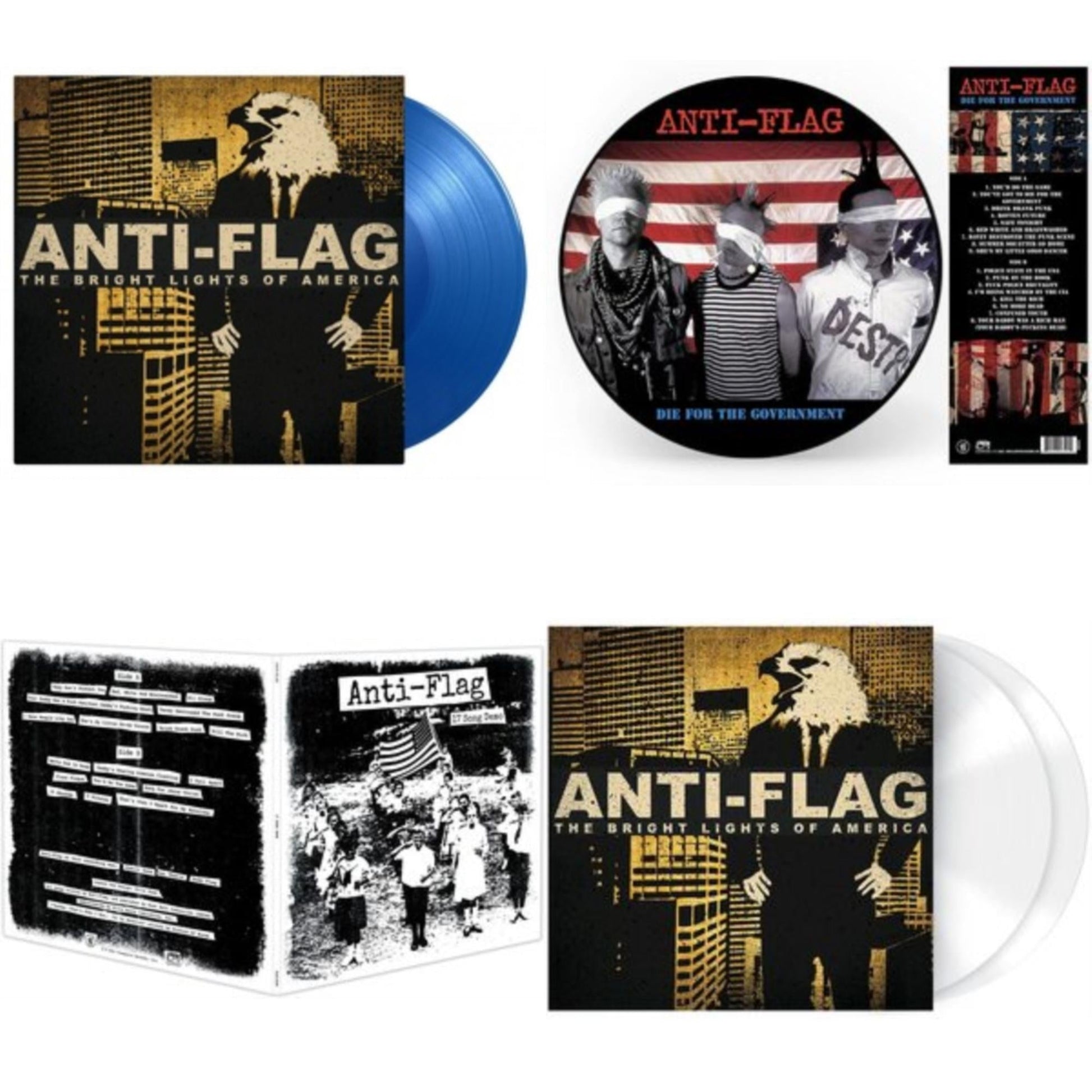 This is a 4 LP Vinyl SKU bundle.
1.This LP Vinyl is brand new.Format: LP VinylMusic Style: PunkThis item's title is: Bright Lights Of America (2LP/180G/Blue Vinyl)Artist: Anti-FlagLabel: MUSIC ON VINYLBarcode: 8719262020627Release Date: 9/10/2021
2.This LP Vinyl is brand new.