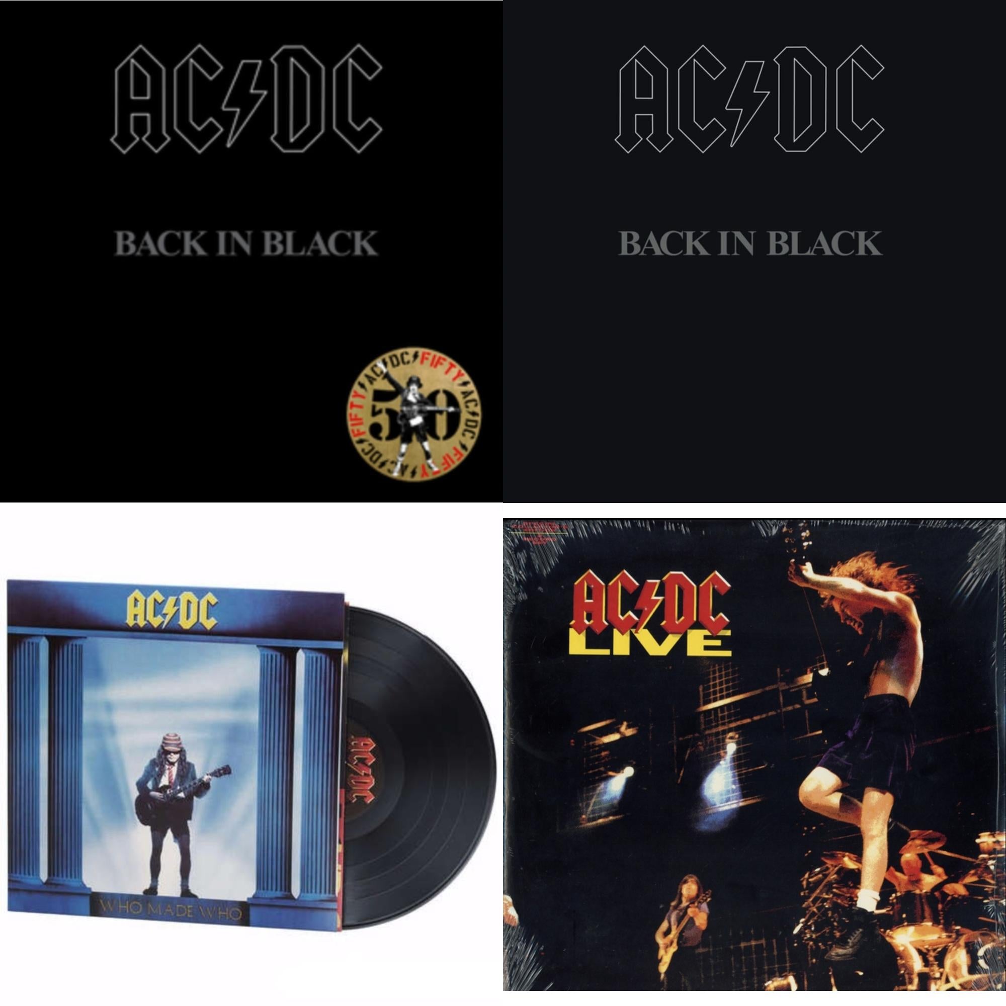 Back In Black (Gold Metallic LP Vinyl) & Back In Black (180G) & Who Made Who (180G) & Live (2LP/180G)