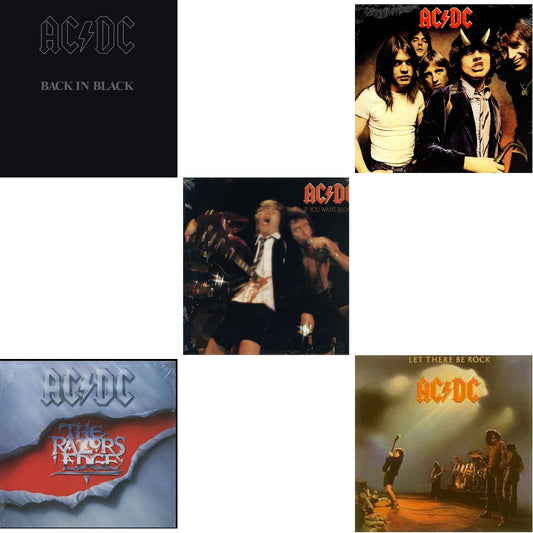 This is a 5 LP Vinyl SKU bundle.
1.This LP Vinyl is brand new.Format: LP VinylMusic Style: Hard RockThis item's title is: Back In Black (180G)Artist: Ac/DcLabel: LEGACYBarcode: 696998020719Release Date: 10/14/2003
2.This LP Vinyl is brand new.