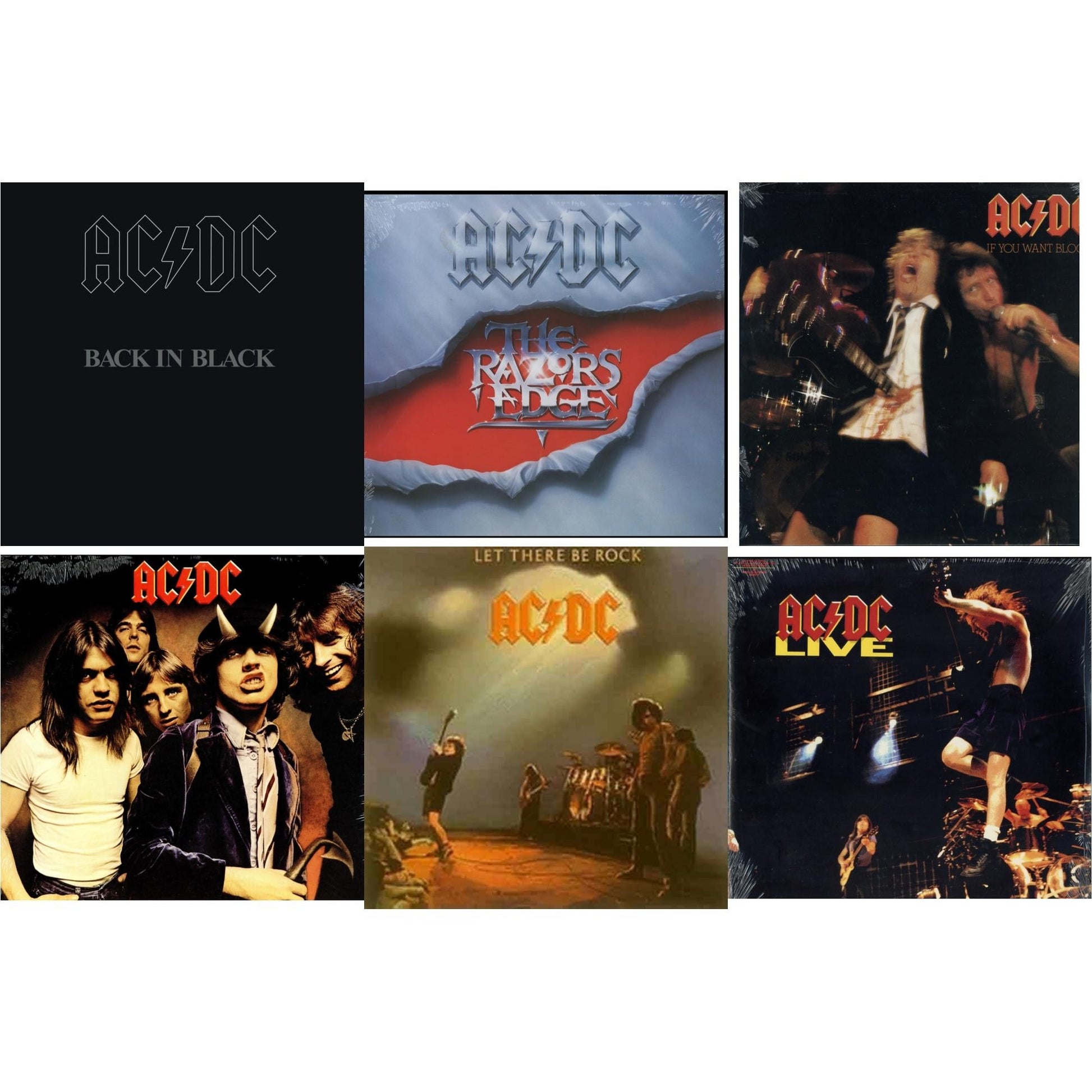 This is a 6 LP Vinyl SKU bundle.
1.This LP Vinyl is brand new.Format: LP VinylMusic Style: Hard RockThis item's title is: Back In Black (180G)Artist: Ac/DcLabel: LEGACYBarcode: 696998020719Release Date: 10/14/2003
2.This LP Vinyl is brand new.