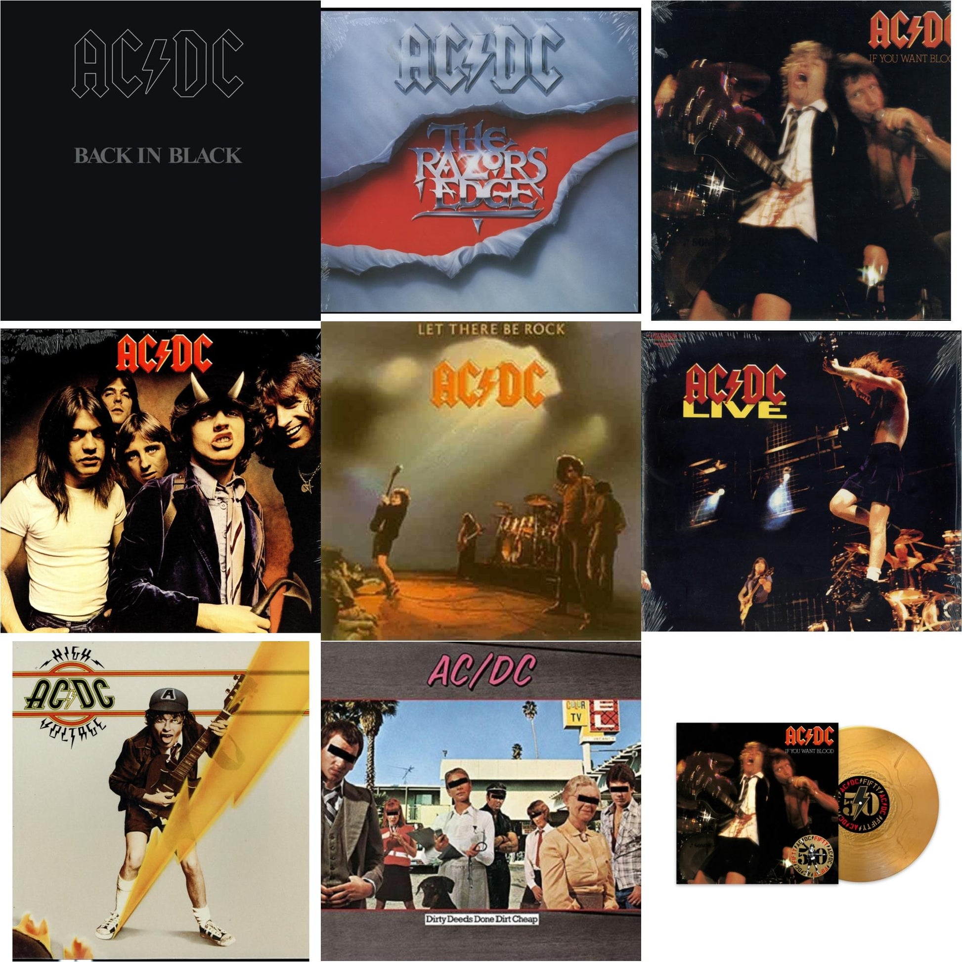 This is a 9 LP Vinyl SKU bundle.
1.This LP Vinyl is brand new.Format: LP VinylMusic Style: Hard RockThis item's title is: Back In Black (180G)Artist: Ac/DcLabel: LEGACYBarcode: 696998020719Release Date: 10/14/2003
2.This LP Vinyl is brand new.