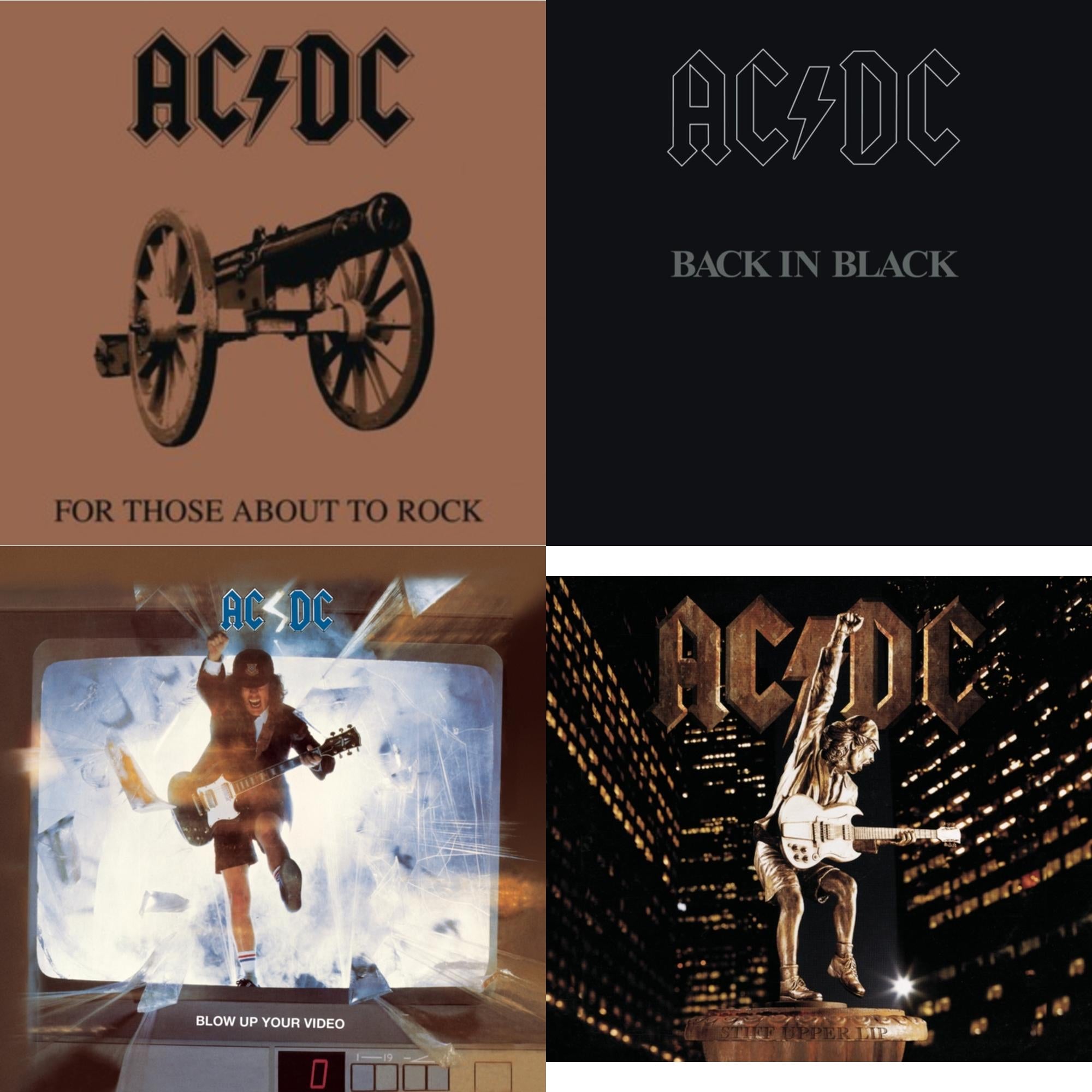 Back In Black & For Those About To Rock & Stiff Upper Lip & Blow Up Your Video
