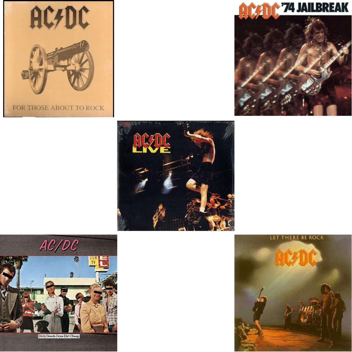 74 Jailbreak (180G) & Dirty Deeds Done Dirt Cheap (180G) & Let There Be Rock (180G) & For Those About To Rock (180G) & Live (2LP/180G)