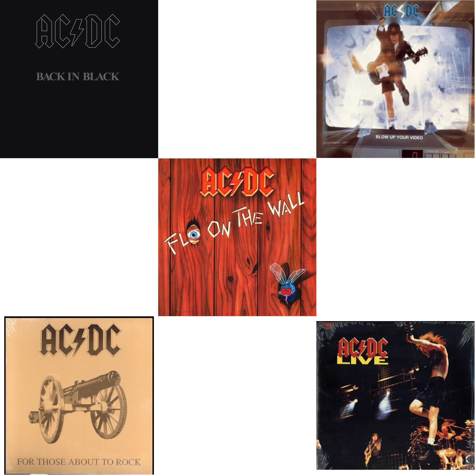 Back In Black (180G) & For Those About To Rock (180G) & Fly On The Wall (180G) & Blow Up Your Video (180G) & Live (2LP/180G)