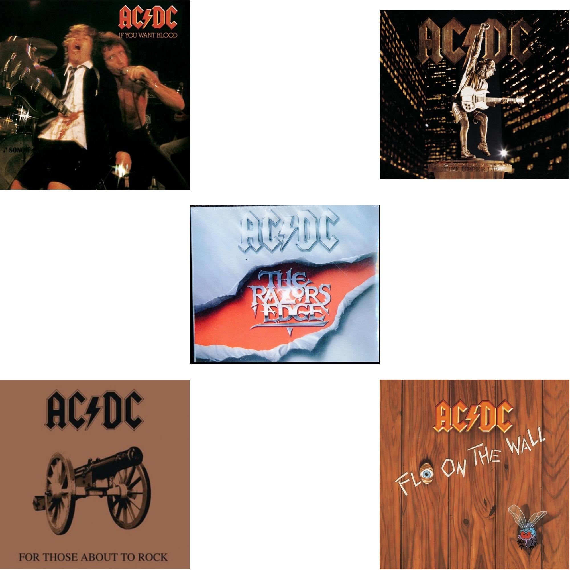 If You Want Blood You've Got It & For Those About To Rock & Razor's Edge & Stiff Upper Lip & Fly On The Wall