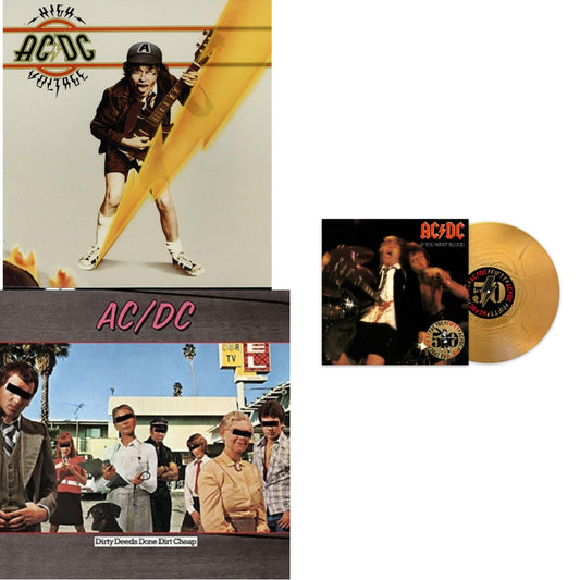 This is a 3 LP Vinyl SKU bundle.
1.This LP Vinyl is brand new.Format: LP VinylMusic Style: Hard RockThis item's title is: High Voltage (180G)Artist: Ac/DcLabel: LEGACYBarcode: 696998020115Release Date: 10/14/2003
2.This LP Vinyl is brand new.