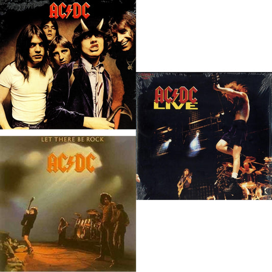 This is a 3 LP Vinyl SKU bundle.
1.This LP Vinyl is brand new.Format: LP VinylMusic Style: Hard RockThis item's title is: Highway To Hell (180G)Artist: Ac/DcLabel: LEGACYBarcode: 696998020610Release Date: 10/14/2003
2.This LP Vinyl is brand new.