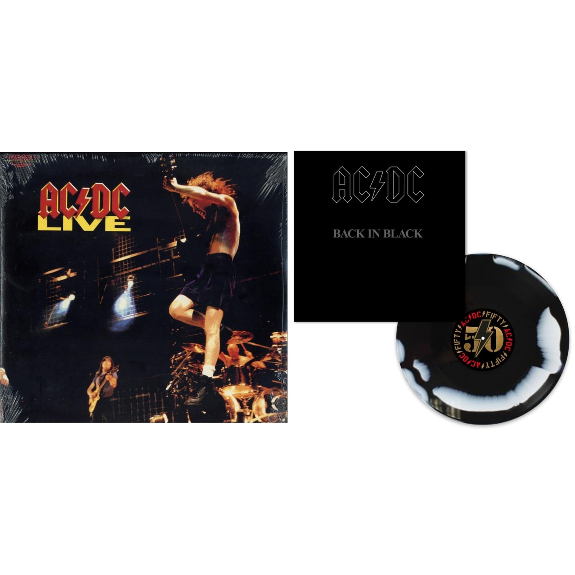 Back In Black (Black/White Blend LP Vinyl) & Live (2LP/180G)