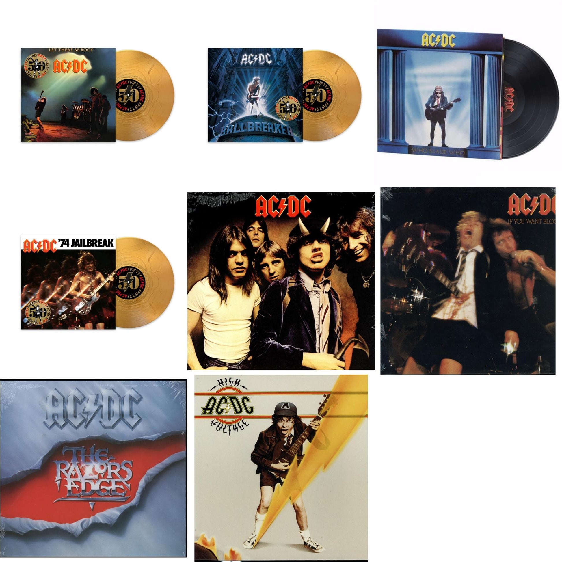 This is a 8 LP Vinyl SKU bundle.
1.This LP Vinyl is brand new.Format: LP VinylThis item's title is: Let There Be Rock (50Th Anniversary/Gold Color LP Vinyl)Artist: Ac/DcBarcode: 196588733314Release Date: 6/21/2024
2.This LP Vinyl is brand new.