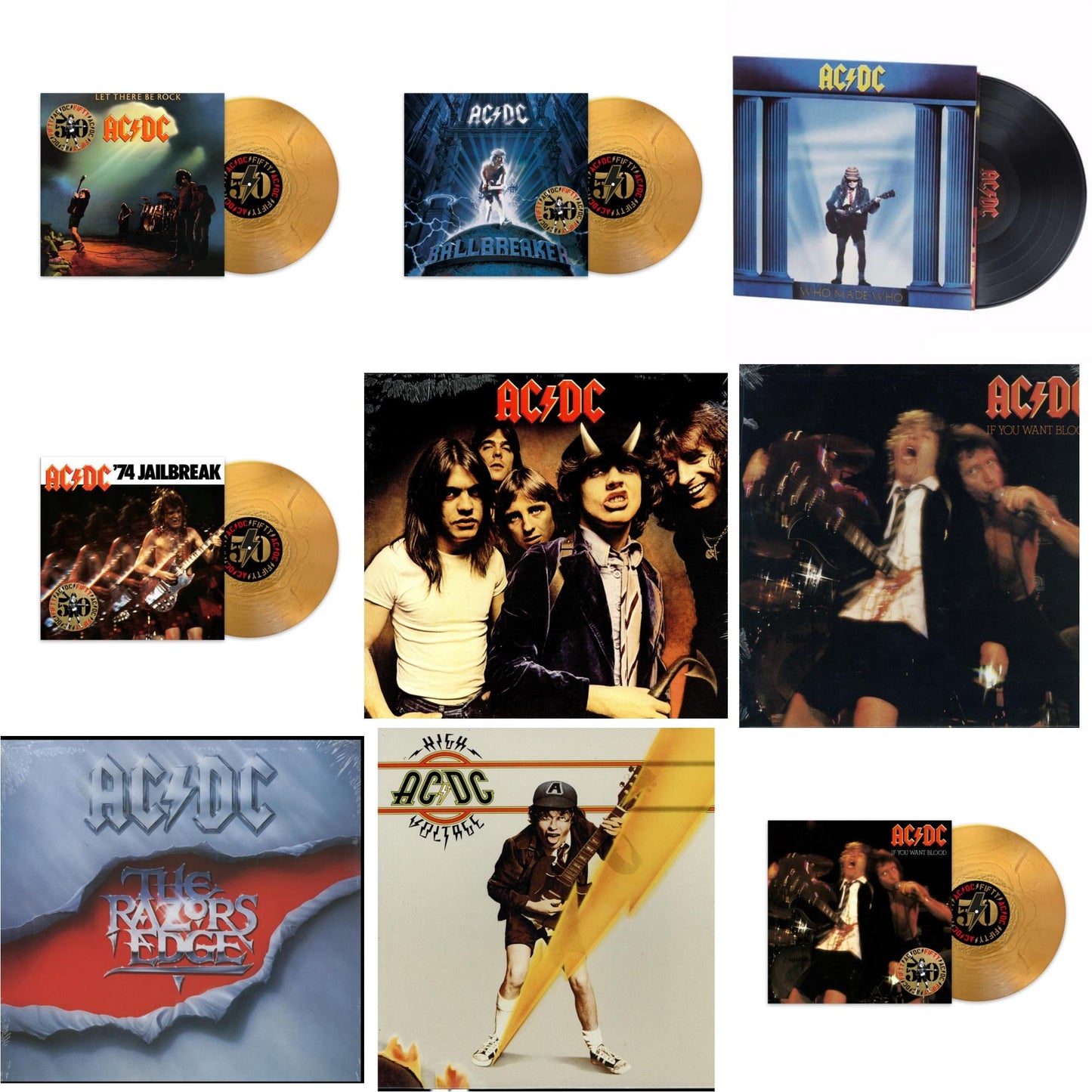 This is a 9 LP Vinyl SKU bundle.
1.This LP Vinyl is brand new.Format: LP VinylThis item's title is: Let There Be Rock (50Th Anniversary/Gold Color LP Vinyl)Artist: Ac/DcBarcode: 196588733314Release Date: 6/21/2024
2.This LP Vinyl is brand new.