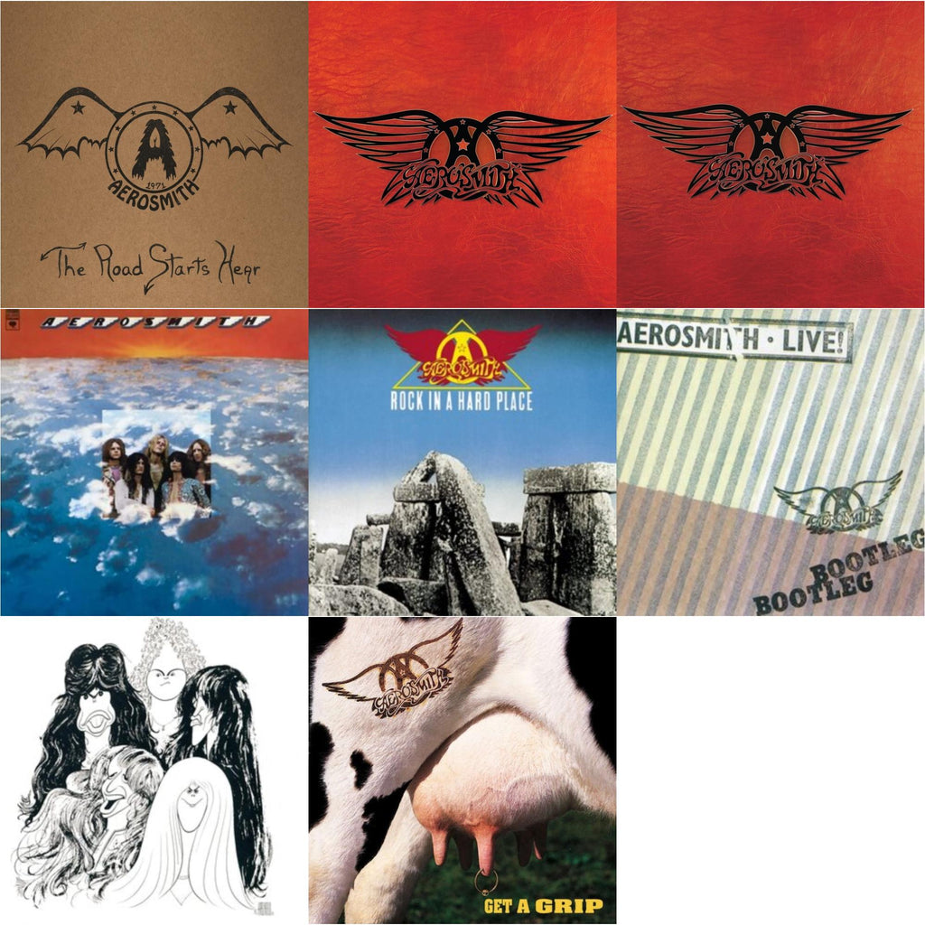 1971: The Road Starts Here & Greatest Hits & Greatest Hits (2LP) & Aerosmith & Rock In A Hard Place & Live! Bootleg (2LP) & Draw The Line & Get A Grip