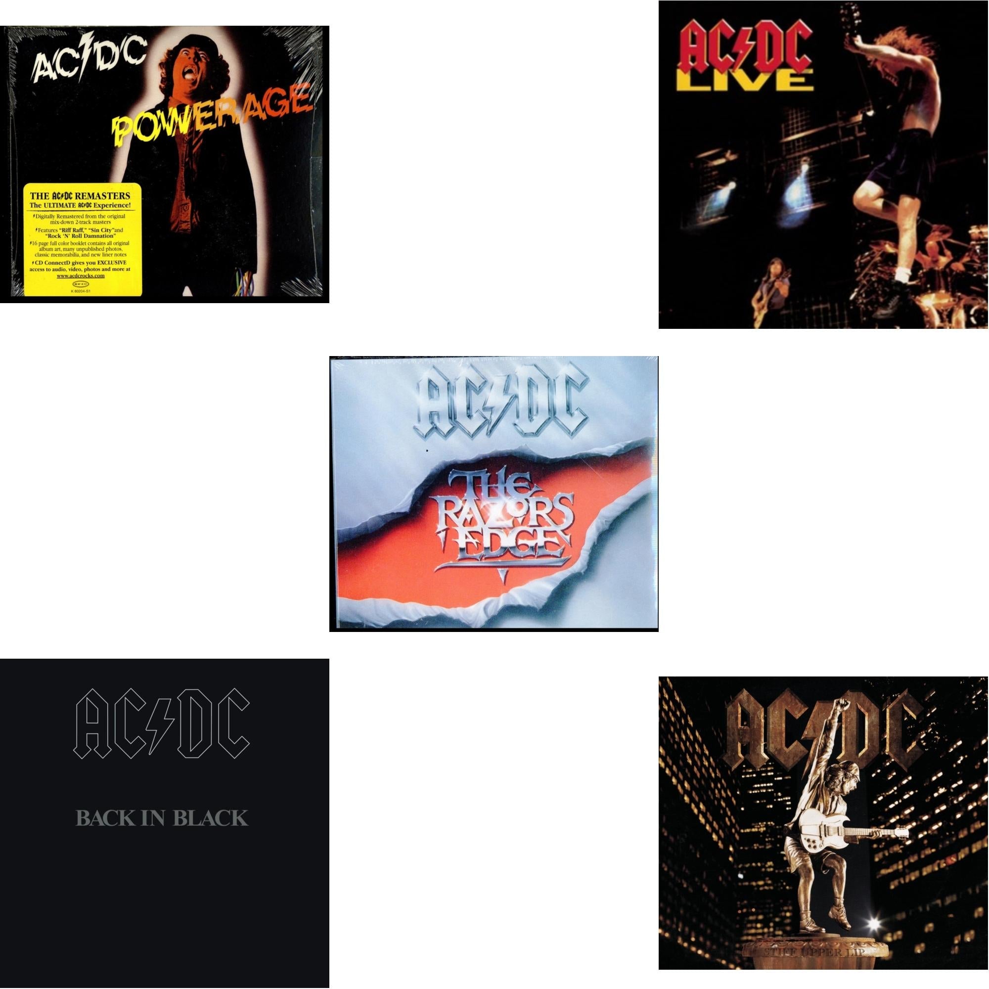 Powerage & Back In Black & Razor's Edge & Live & Stiff Upper Lip