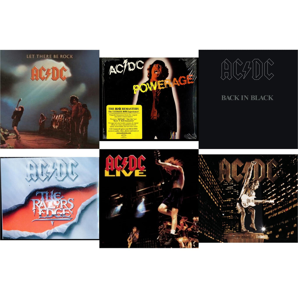 Let There Be Rock & Powerage & Back In Black & Razor's Edge & Live & Stiff Upper Lip