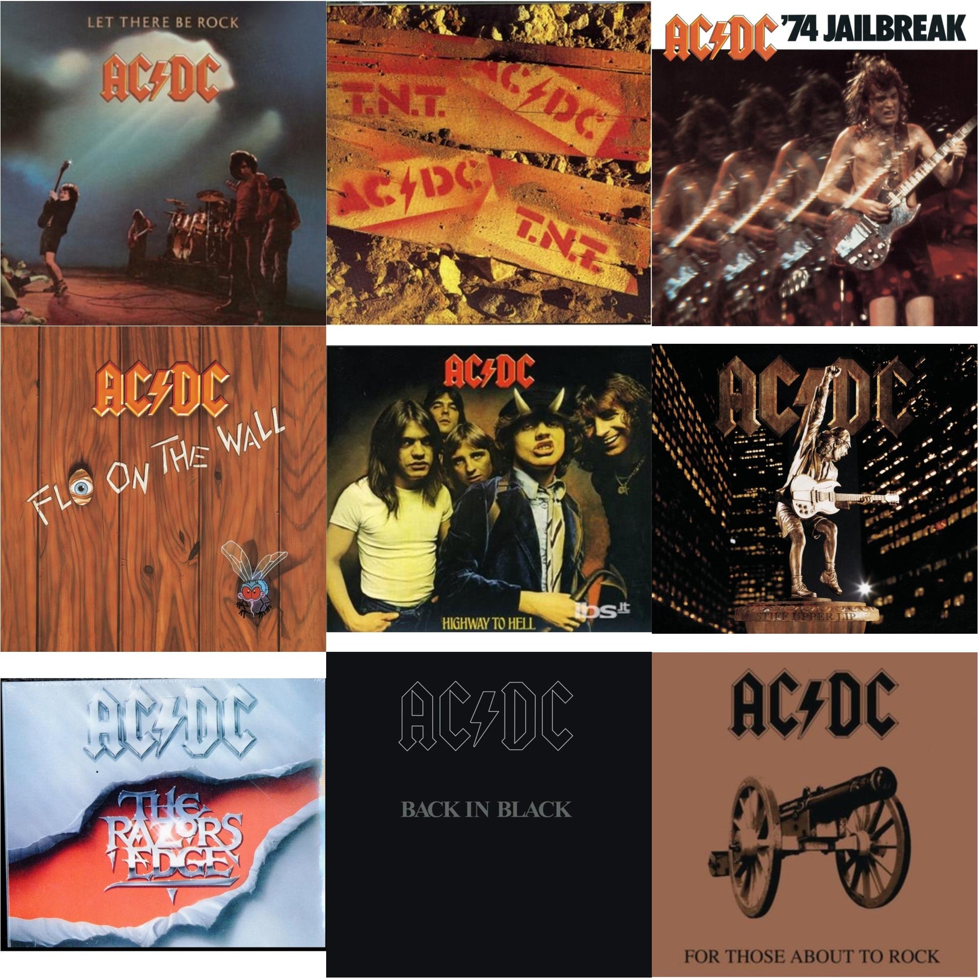 This is a 9 CD SKU bundle.
1.This CD is brand new.Format: CDMusic Style: Hard RockThis item's title is: Let There Be RockArtist: Ac/DcLabel: LEGACYBarcode: 696998020320Release Date: 4/29/2003
2.This CD is brand new.