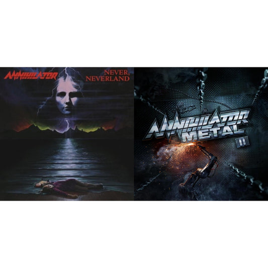 This is a 2 LP Vinyl SKU bundle.
1.This LP Vinyl is brand new.Format: LP VinylMusic Style: Speed MetalThis item's title is: Never, Neverland (180G)Artist: AnnihilatorLabel: MUSIC ON VINYLBarcode: 8719262023451Release Date: 5/27/2022
2.This LP Vinyl is brand new.