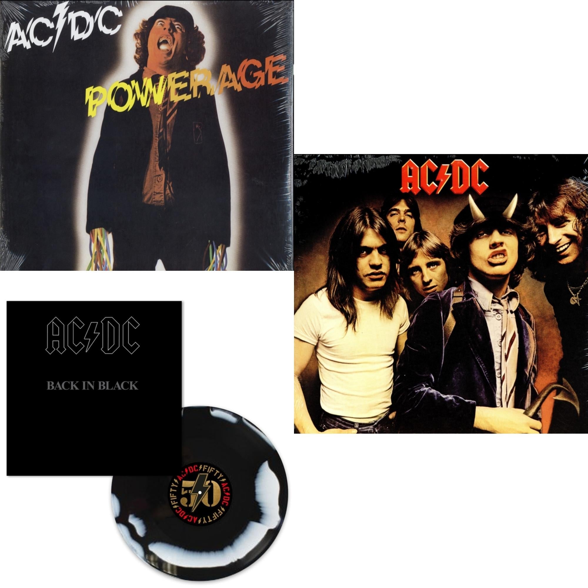 Back In Black (Black/White Blend LP Vinyl) & Powerage (180G) & Highway To Hell (180G)