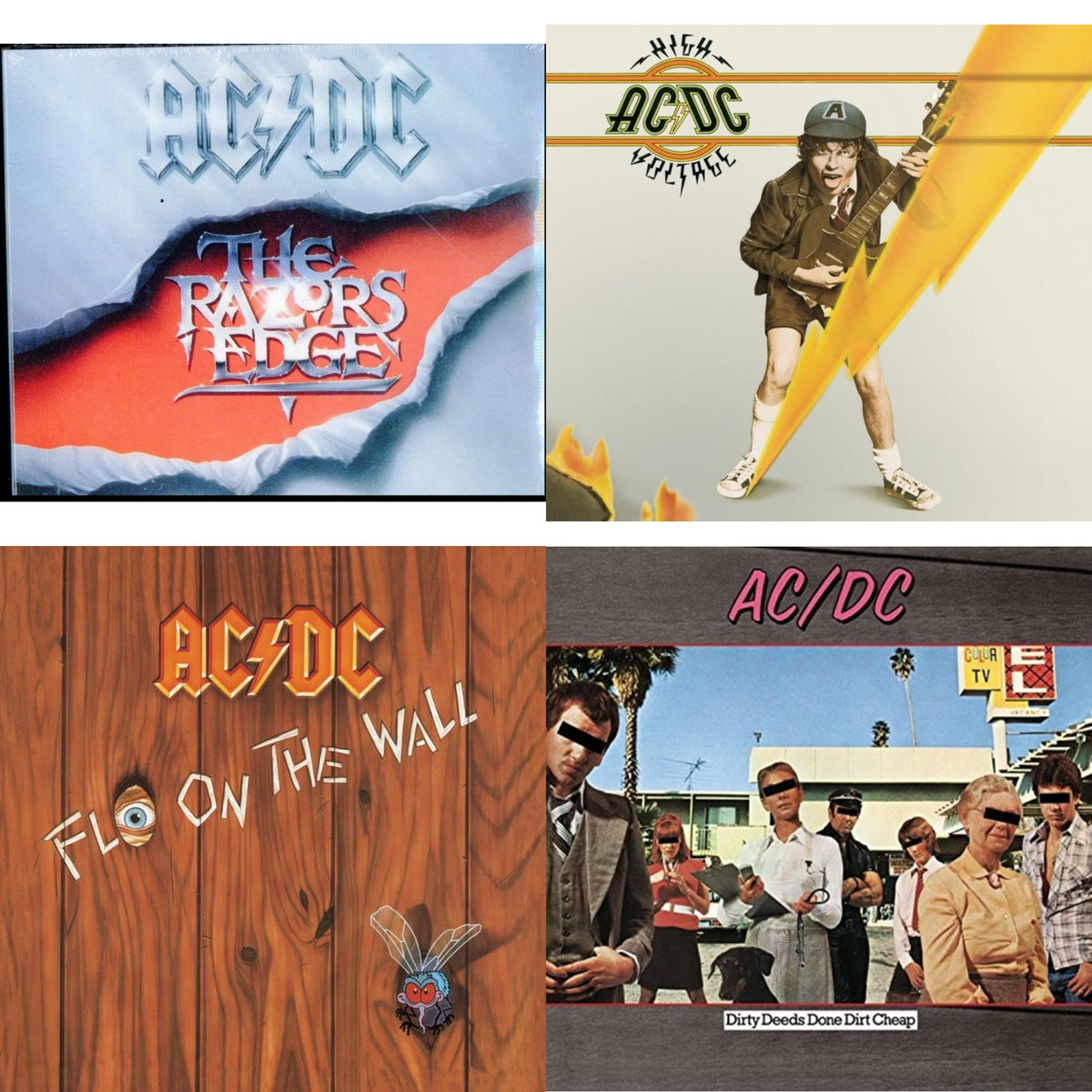 High Voltage & Dirty Deeds Done Dirt Cheap & Razor's Edge & Fly On The Wall