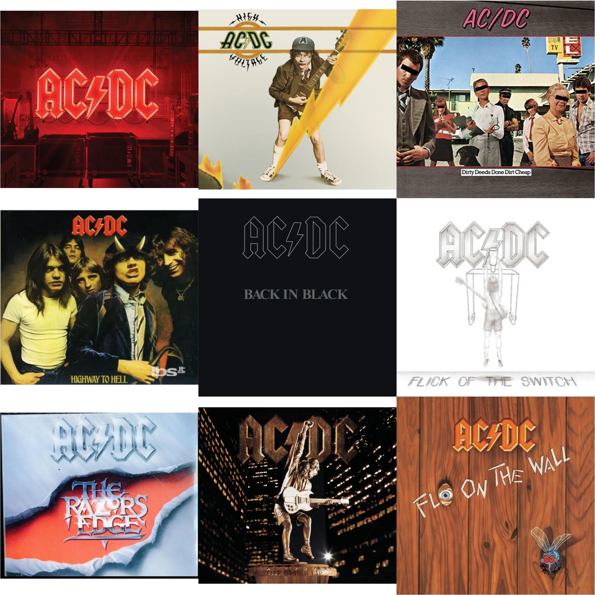 Power Up (Softpak/Booklet) & High Voltage & Dirty Deeds Done Dirt Cheap & Highway To Hell & Back In Black & Flick Of The Switch & Razor's Edge & Stiff Upper Lip & Fly On The Wall