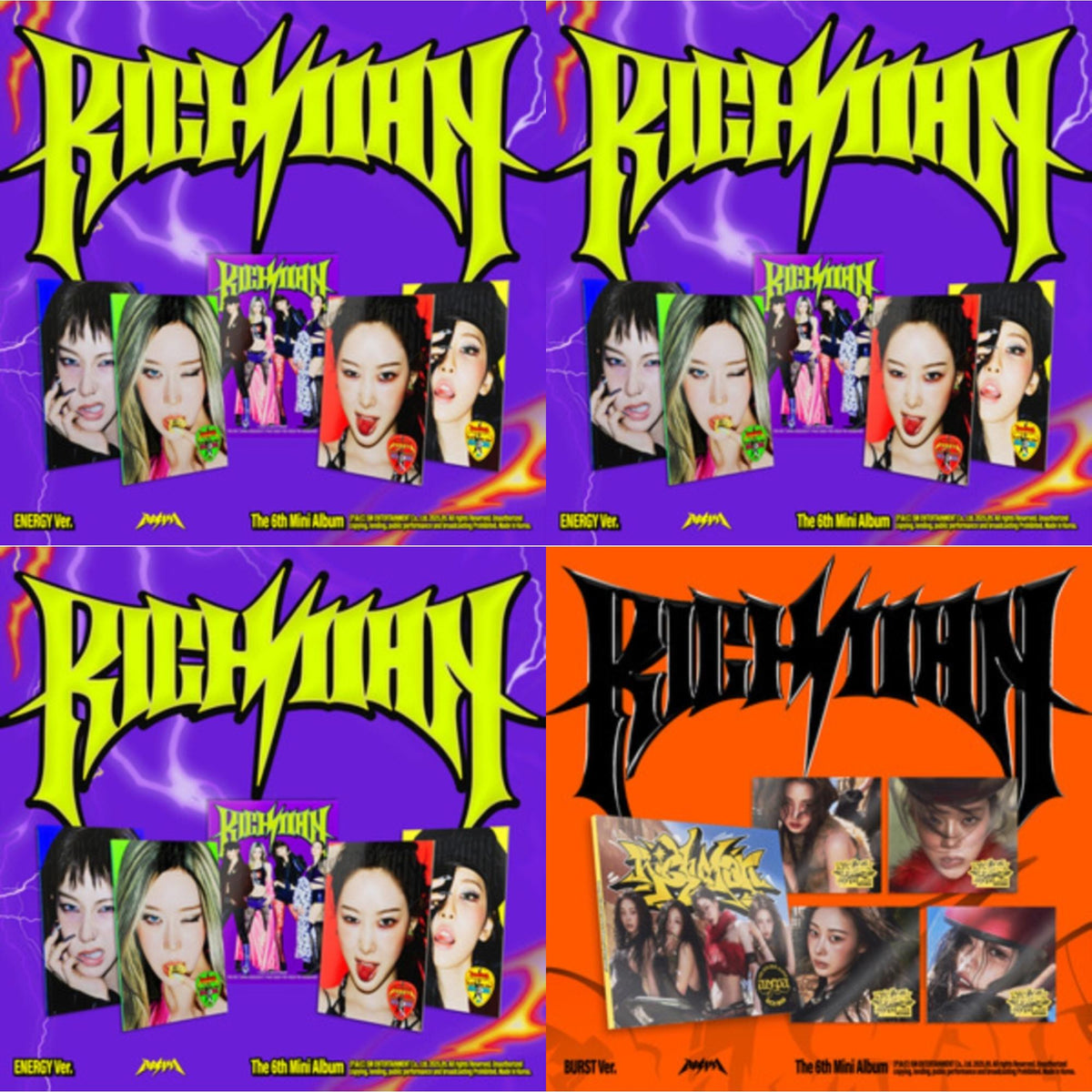 Rich Man (6Th Mini Album) (Energy Ver.) (Karina Version) & Rich Man (6Th Mini Album) (Energy Ver.) (Winter Version) & Rich Man (6Th Mini Album) (Energy Ver.) (Ningning Version) & Rich Man (6Th Mini Album) (Burst Ver.) (Giselle Version)