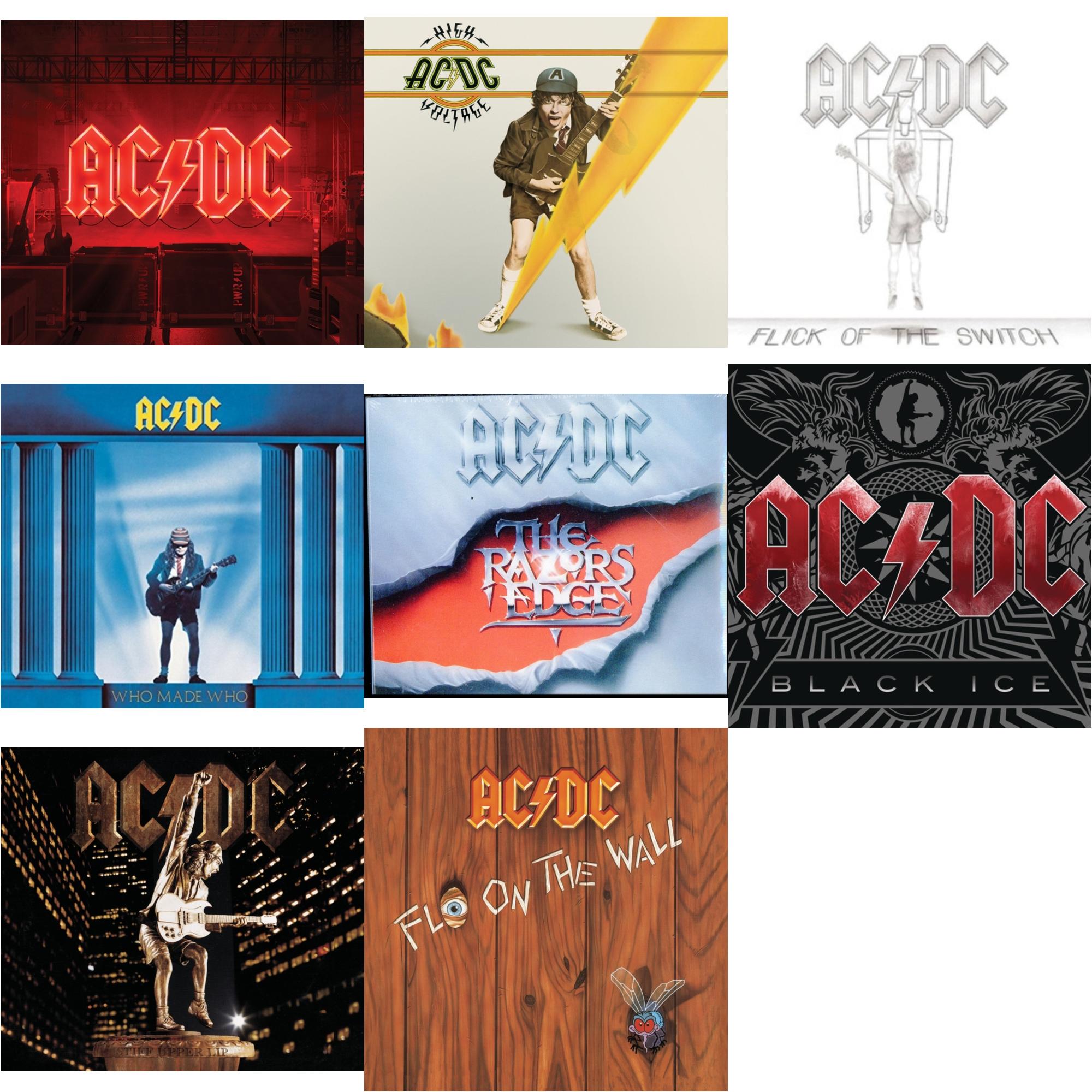 Power Up (Softpak/Booklet) & High Voltage & Flick Of The Switch & Who Made Who & Razor's Edge & Black Ice & Stiff Upper Lip & Fly On The Wall