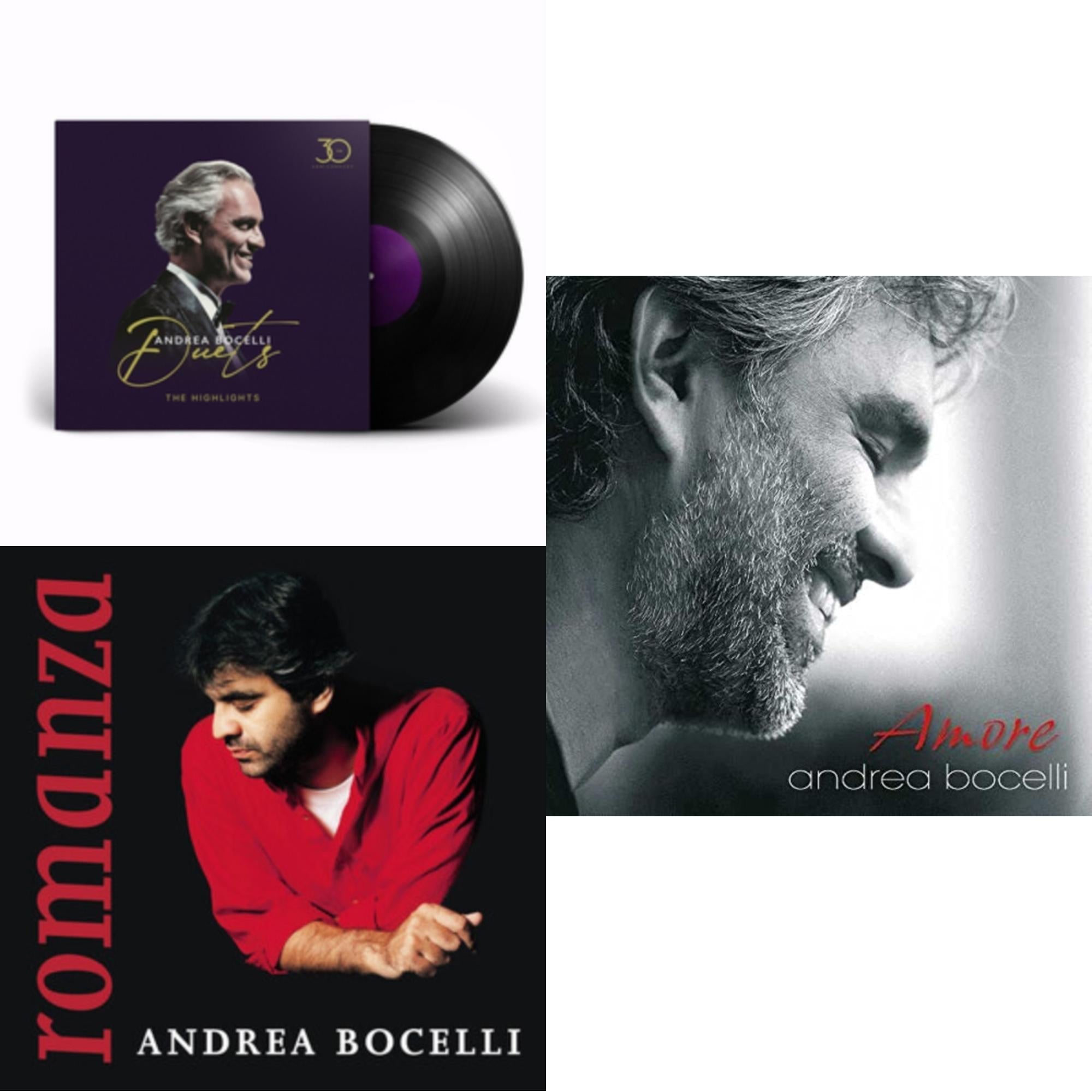 This is a 3 LP Vinyl SKU bundle.
1.This LP Vinyl is brand new.Format: LP VinylThis item's title is: Duets (30Th Anniversary)Artist: Andrea BocelliLabel: DeccaBarcode: 602465241068Release Date: 10/25/2024
2.This LP Vinyl is brand new.