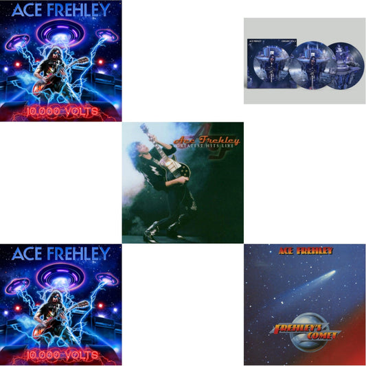 This is a 5 LP Vinyl SKU bundle.
1.This LP Vinyl is brand new.Format: LP VinylMusic Style: Hard RockThis item's title is: 10,000 Volts (Edge Only Splatter/Metal Gym Locker/Red Splatter LP Vinyl)Artist: Ace FrehleyLabel: MNRK HeavyBarcode: 634164402976Release Date: 2/23/2024
2.