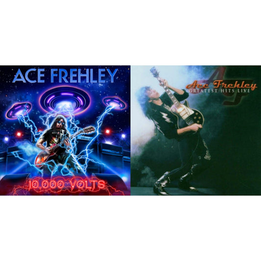 This is a 2 LP Vinyl SKU bundle.
1.This LP Vinyl is brand new.Format: LP VinylMusic Style: Classic RockThis item's title is: 10,000 Volts (Orange Tabby LP Vinyl)Artist: Ace FrehleyLabel: MNRK HeavyBarcode: 634164402990Release Date: 2/23/2024
2.This LP Vinyl is brand new.