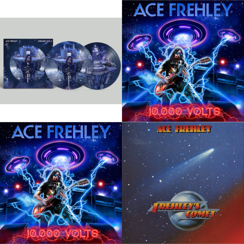 10,000 Volts (Edge Only Splatter/Metal Gym Locker/Red Splatter LP Vinyl) & 10,000 Volts (Orange Tabby LP Vinyl) & Origins: Vol. 2 (Picture Disc) & Frehley's Comet (Red & Blue Hand Poured Effect LP Vinyl)