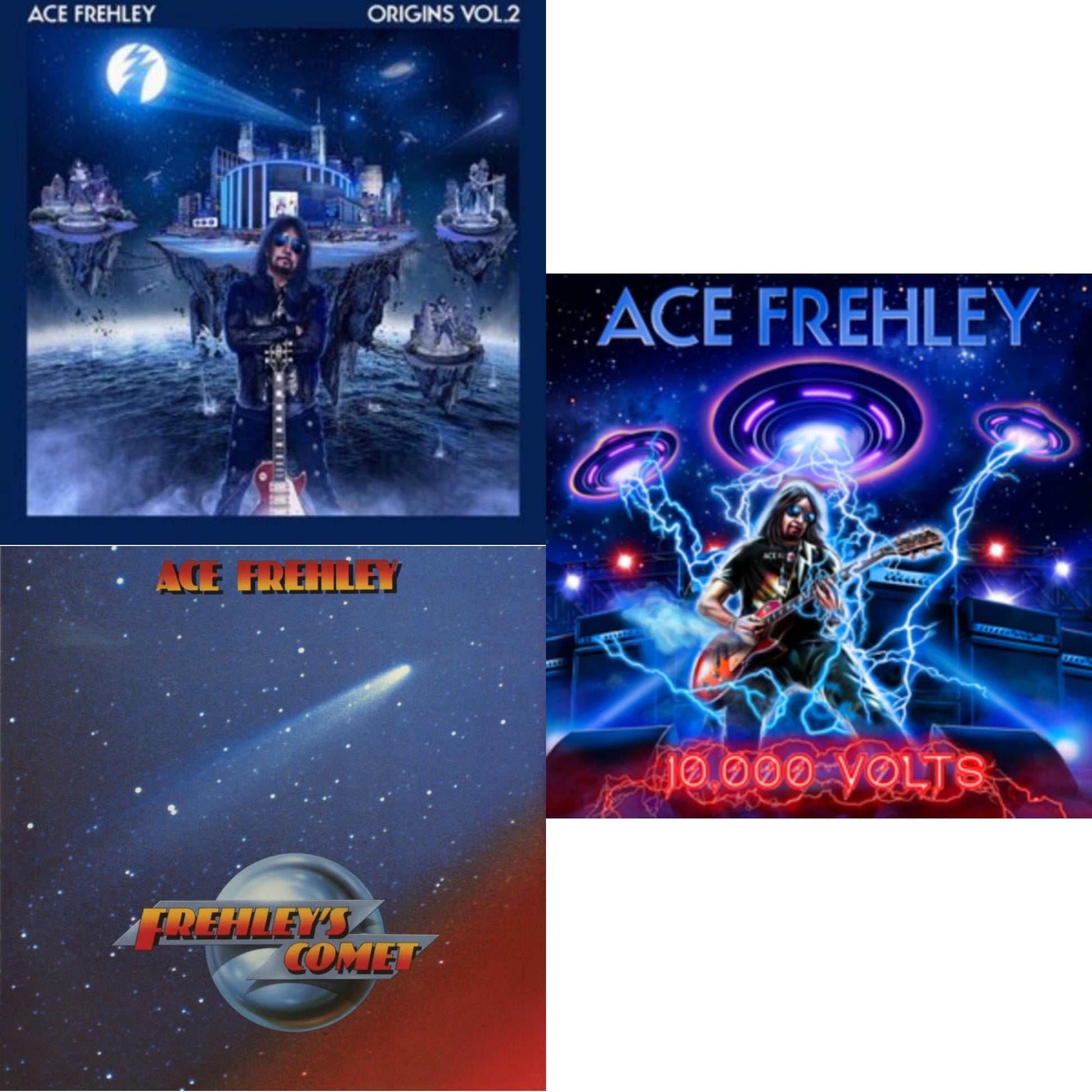 This is a 3 LP Vinyl SKU bundle.
1.This LP Vinyl is brand new.Format: LP VinylMusic Style: Classic RockThis item's title is: Origins Vol.2 (Blue & White LP Vinyl)Artist: Ace FrehleyLabel: ENT. ONE MUSICBarcode: 634164629212Release Date: 9/18/2020
2.This LP Vinyl is brand new.