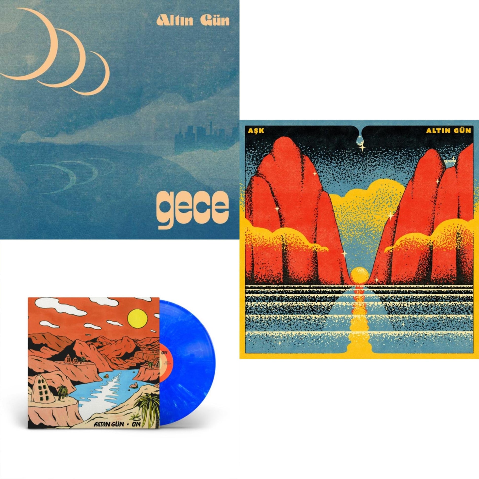 This is a 3 LP Vinyl SKU bundle.
1.This LP Vinyl is brand new.Format: LP VinylThis item's title is: Gece (Summer Sky Wave LP Vinyl)Artist: Altin GunLabel: ATO RECORDSBarcode: 880882448912Release Date: 4/23/2021
2.This LP Vinyl is brand new.