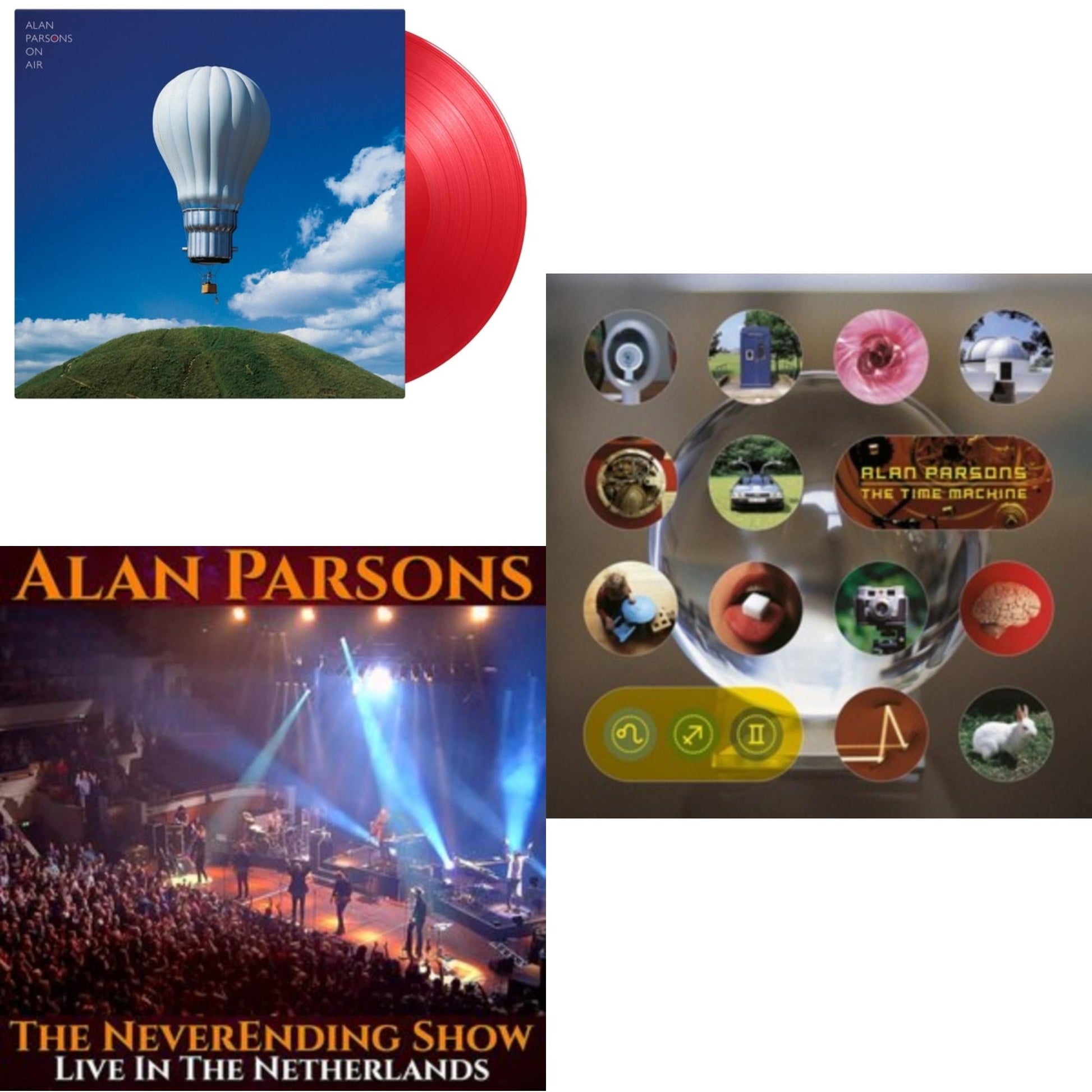 This is a 3 LP Vinyl SKU bundle.
1.This LP Vinyl is brand new.Format: LP VinylMusic Style: Pop RockThis item's title is: On Air (Red LP Vinyl/180G)Artist: Alan ParsonsLabel: CNR Music Nederland B.V.Barcode: 8719262033559Release Date: 1/26/2024
2.This LP Vinyl is brand new.