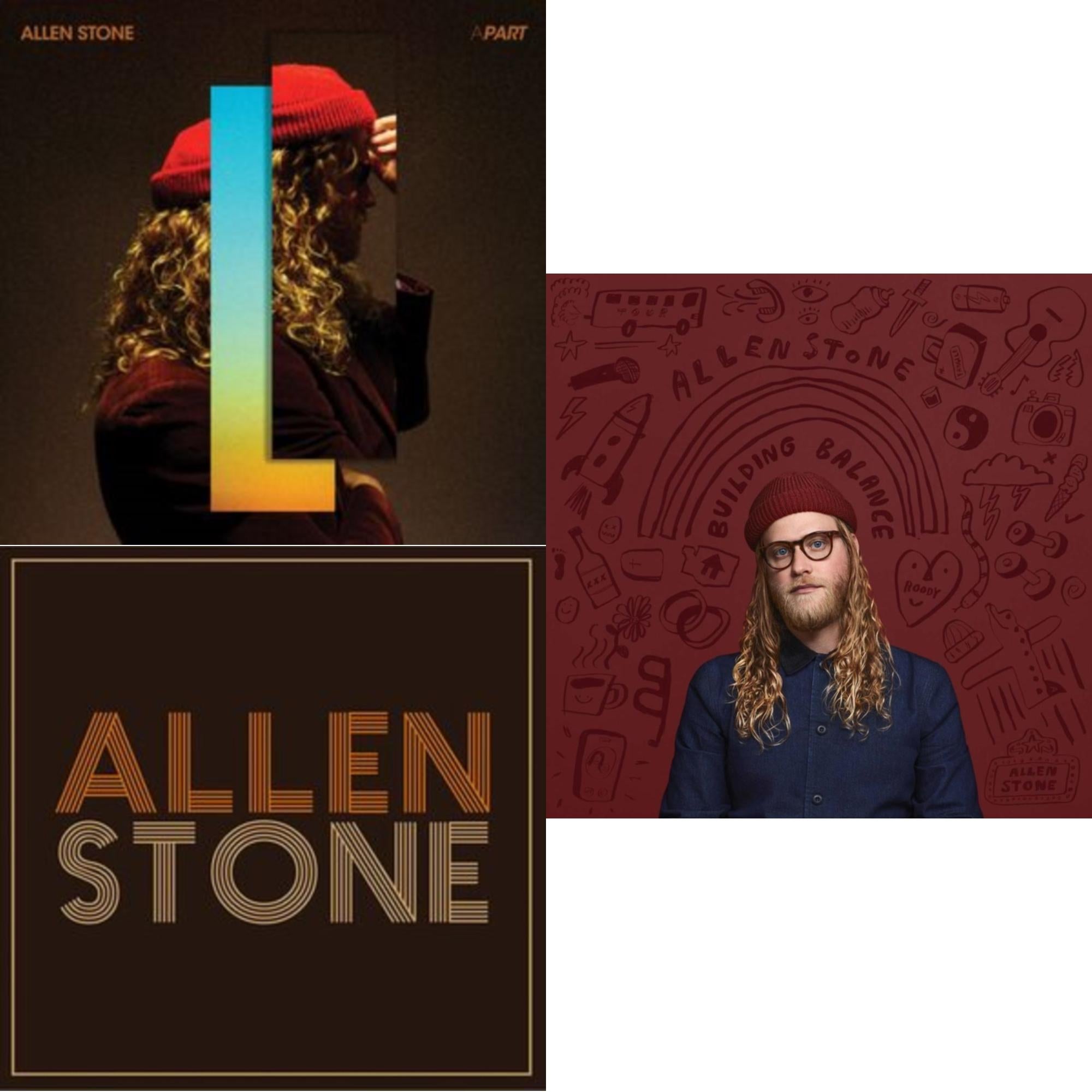 Allen Stone - Apart (Translucent Orange LP Vinyl) & Allen Stone (10Th Anniversary/Gold Nugget LP Vinyl) (I) & Building Balance (Blue & Red LP Vinyl)