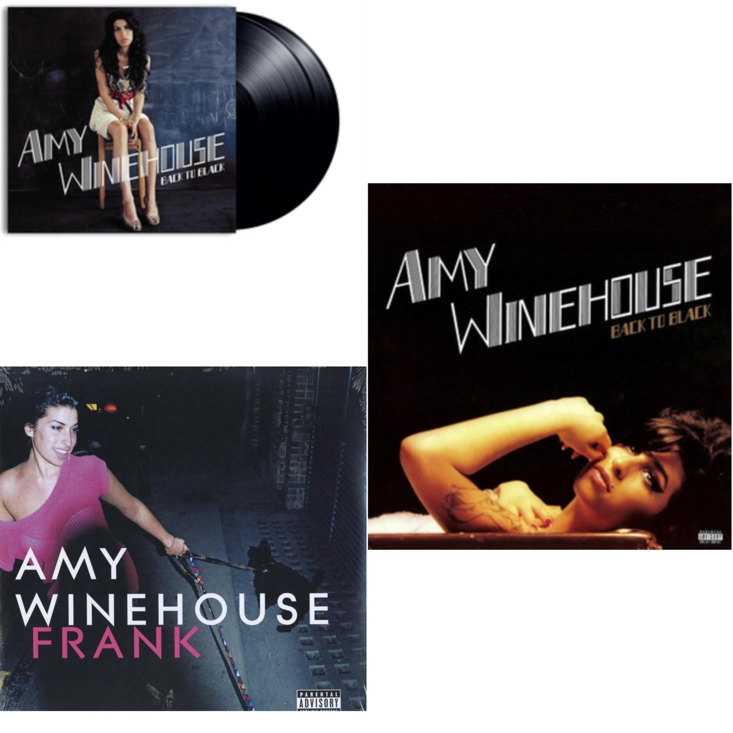 This is a 3 LP Vinyl SKU bundle.
1.This LP Vinyl is brand new.Format: LP VinylMusic Style: SoulThis item's title is: Back To Black (Deluxe Edition) (180G/Dl Card/Limited)Artist: Amy WinehouseLabel: UNIVERSALBarcode: 600753691090Release Date: 10/21/2016
2.This LP Vinyl is brand new.