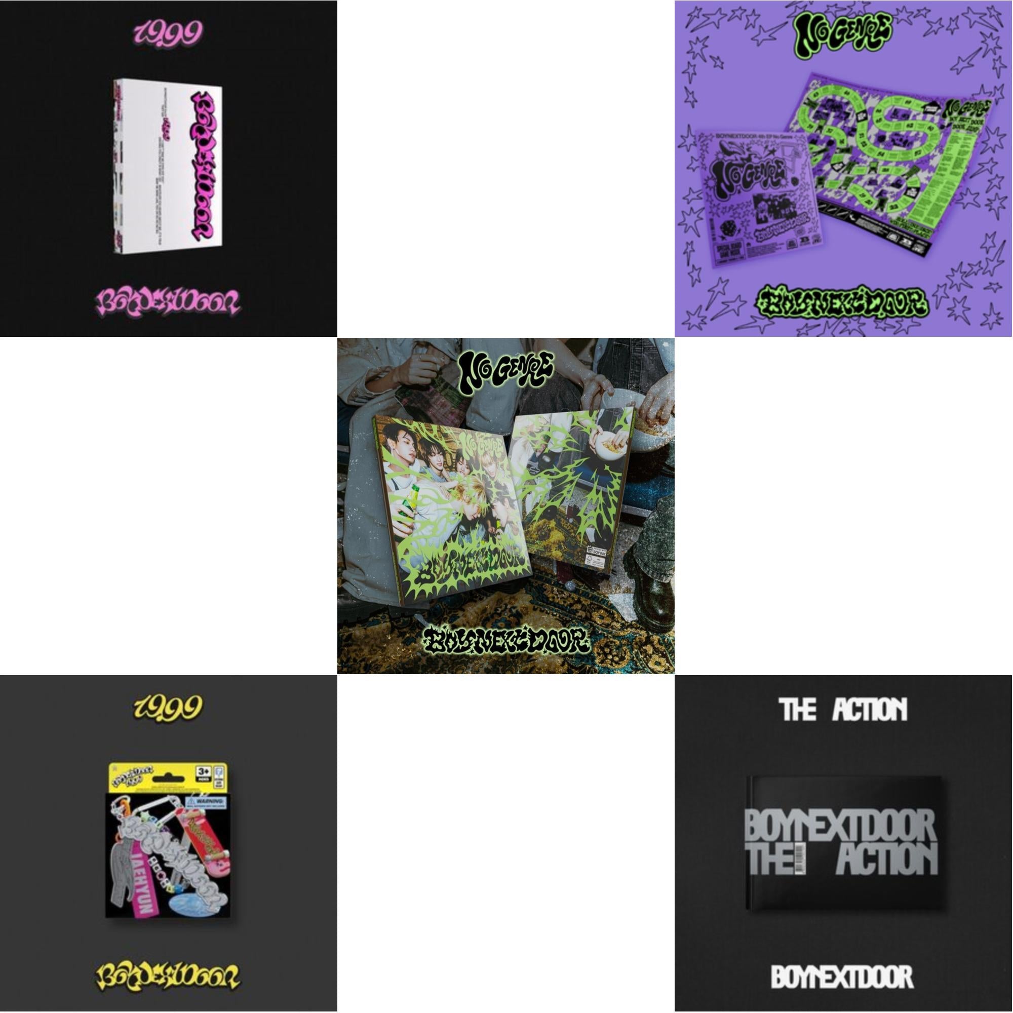 19.99 (Nice Ver.) & 19.99 (Clink Ver.) & No Genre (Boynextdoor 4Th Ep) (No Limit Ver.) & No Genre (Boynextdoor 4Th Ep) (Board Game Ver.) & Action Boynextdoor 5Th Ep (Pause Ver.)