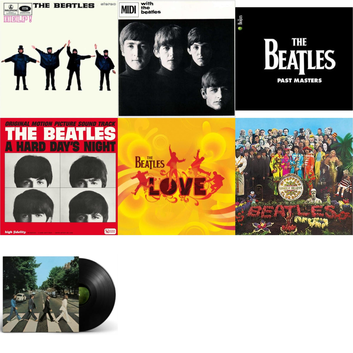 Help & With The Beatles & Past Masters 1 & 2 & Hard Day's Night (Ost)  & Love  & Sgt. Pepper's Lonely Hearts Club Band (2017 Stereo Mix/180G/Original Stencils) & Abbey Road Anniversary