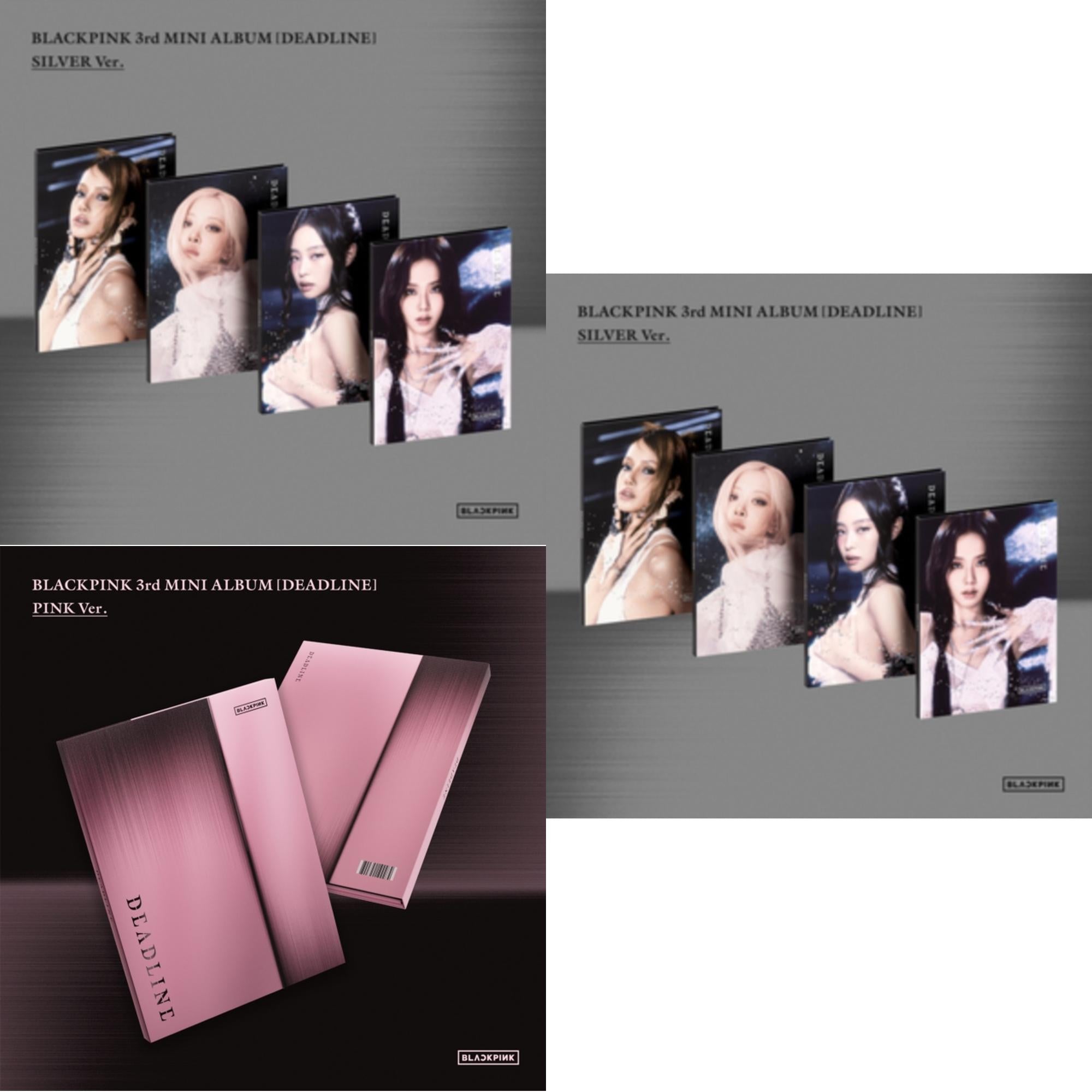 Deadline-Blackpink The 3Rd Mini Album (Silver Ver.-Jisoo) & Deadline-Blackpink The 3Rd Mini Album (Pink Ver.) & Deadline-Blackpink The 3Rd Mini Album (Silver Ver.-Jennie)