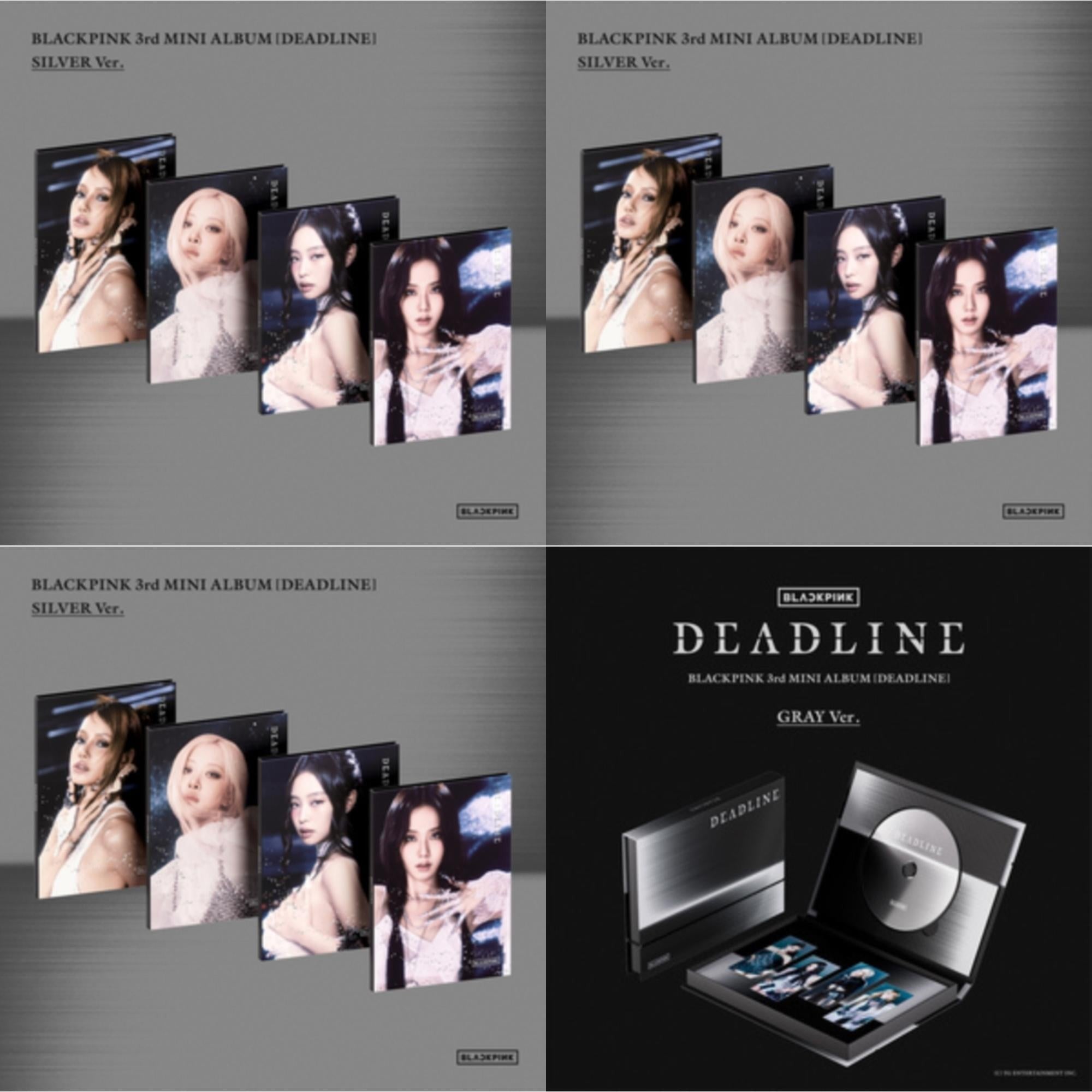 Deadline-Blackpink The 3Rd Mini Album (Silver Ver.-Jennie) & Deadline-Blackpink The 3Rd Mini Album (Silver Ver.-Rose) & Deadline-Blackpink The 3Rd Mini Album (Silver Ver.-Lisa) & Deadline-Blackpink The 3Rd Mini Album (Gray Ver.)